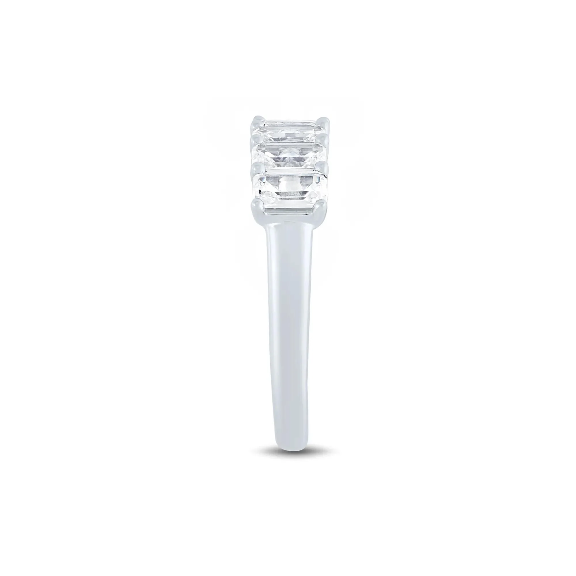 Lab Grown Diamond Five-Stone Emerald-Cut Band Ring 14K White Gold (1 ½ CT. Tw.) Size 7 1mm - Image 3