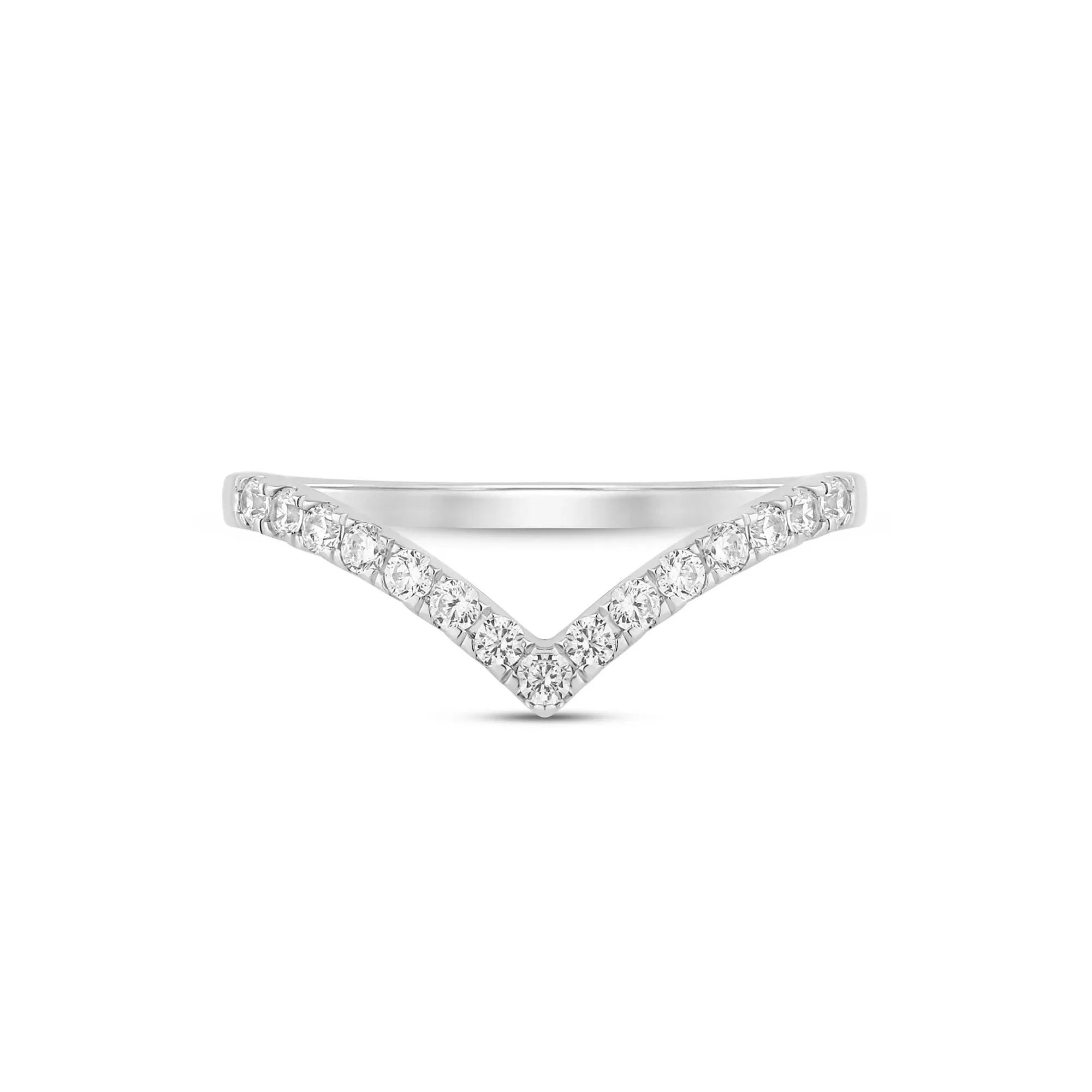 1/3 CT. Tw. Lab Grown Diamond Chevron Contour Band Ring 14K White Gold Size 6.5 1mm