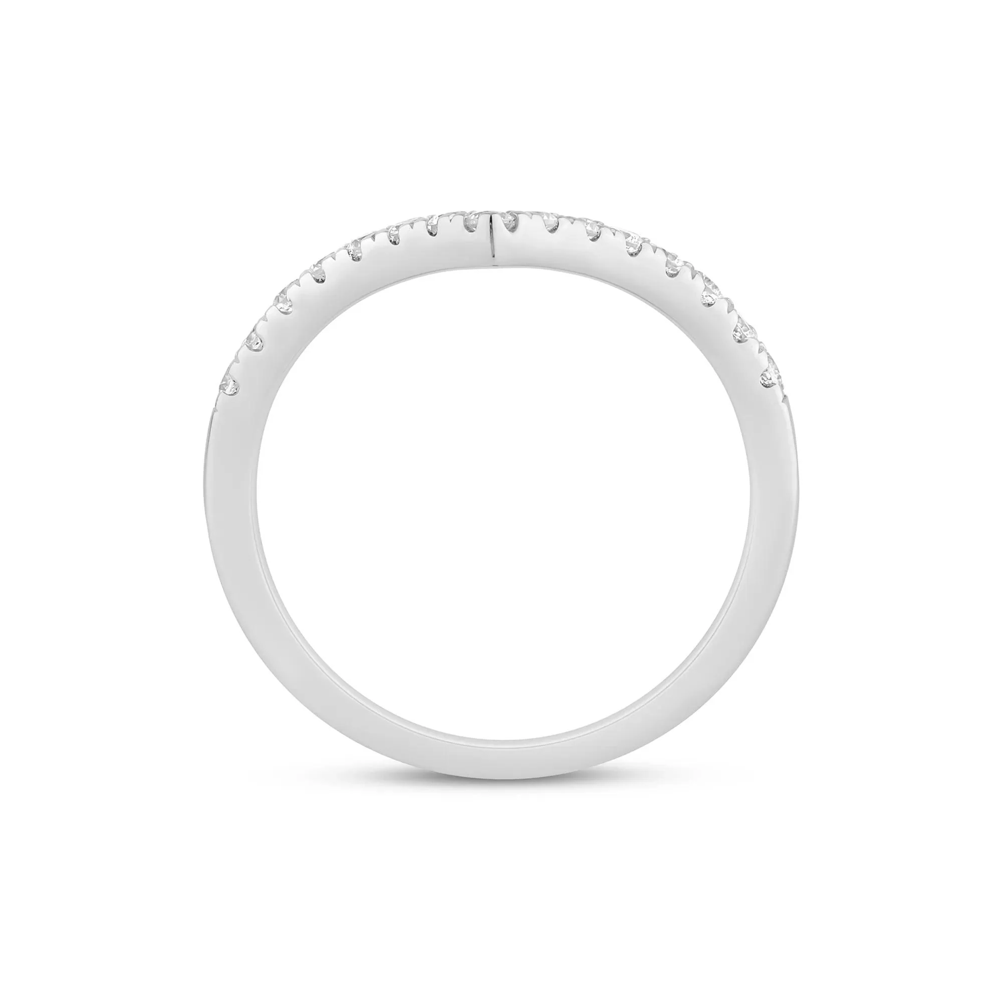 1/3 CT. Tw. Lab Grown Diamond Chevron Contour Band Ring 14K White Gold Size 7 1mm - Image 2