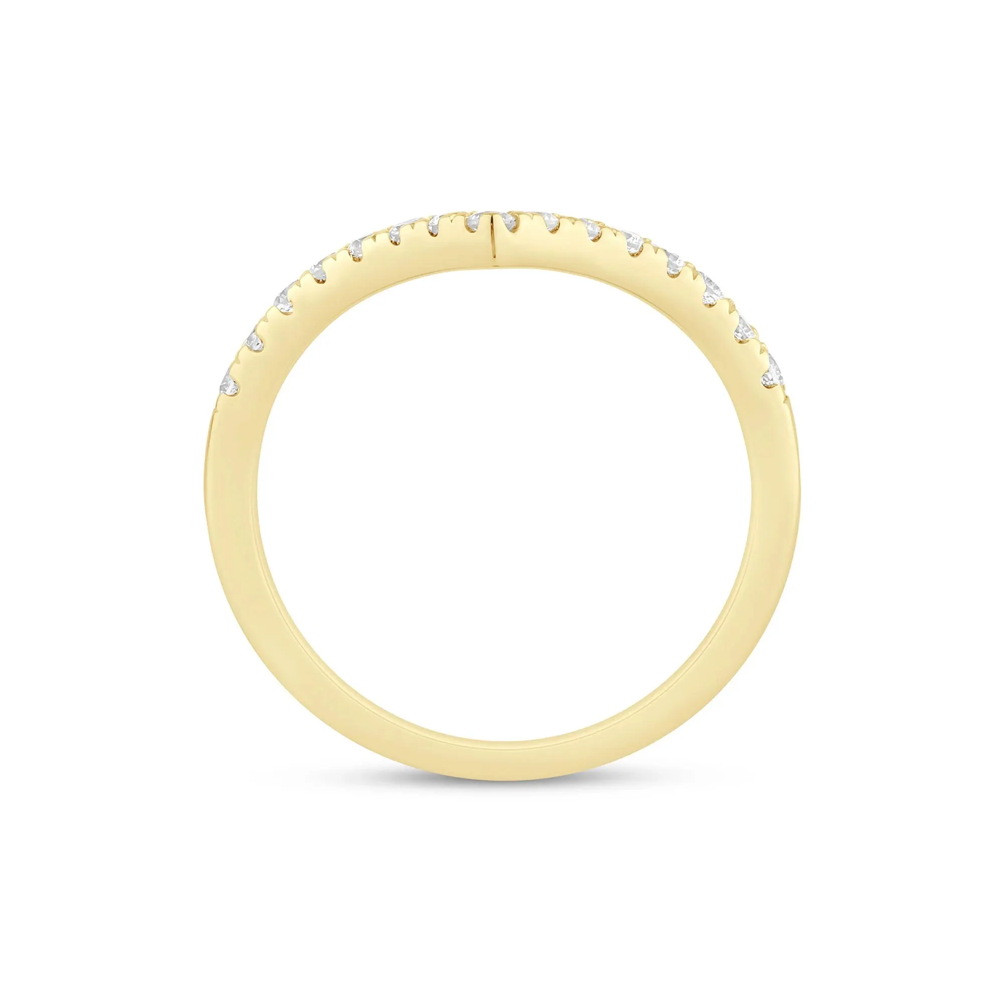 1/3 CT. Tw. Lab Grown Diamond Chevron Contour Band Ring 14K Yellow Gold Size 7 1mm - Image 2