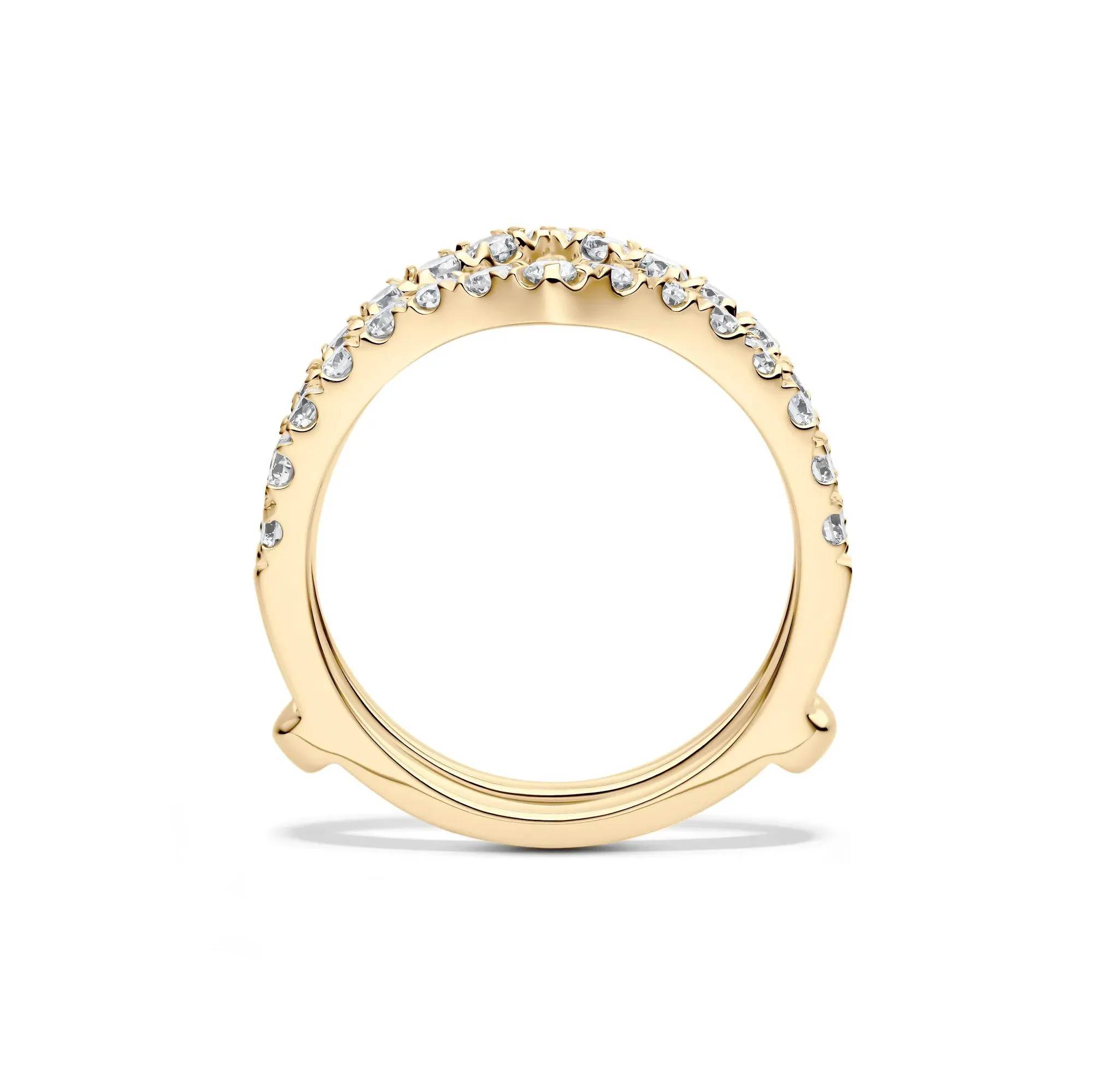 1 CT. Tw. Lab Grown Diamond Chevron Ring Insert 14K Yellow Gold Round Brilliant Cut Size 6 6mm - Image 2