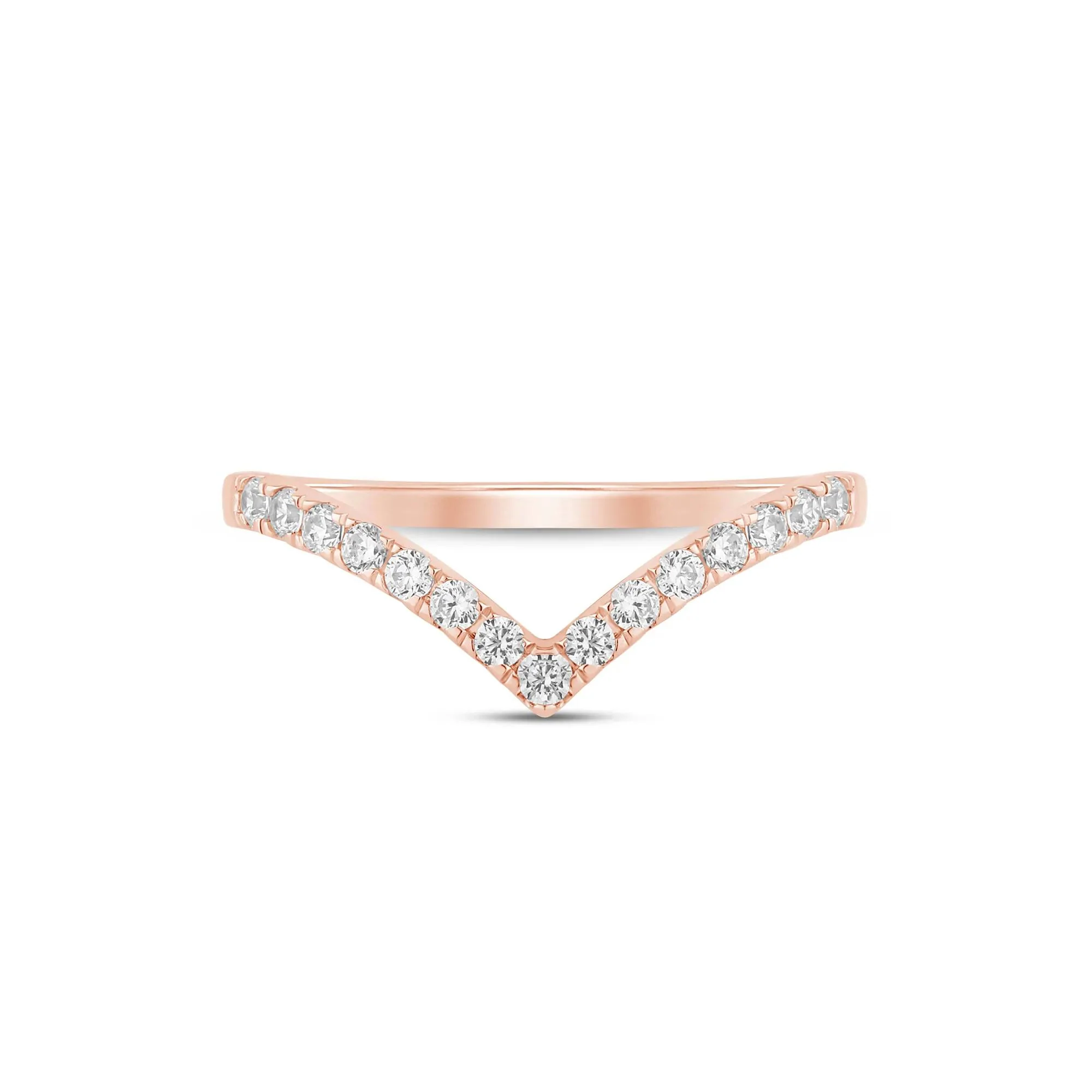 1/3 CT. Tw. Lab Grown Diamond Chevron Contour Band Ring 14K Rose Gold Size 5.5 1mm