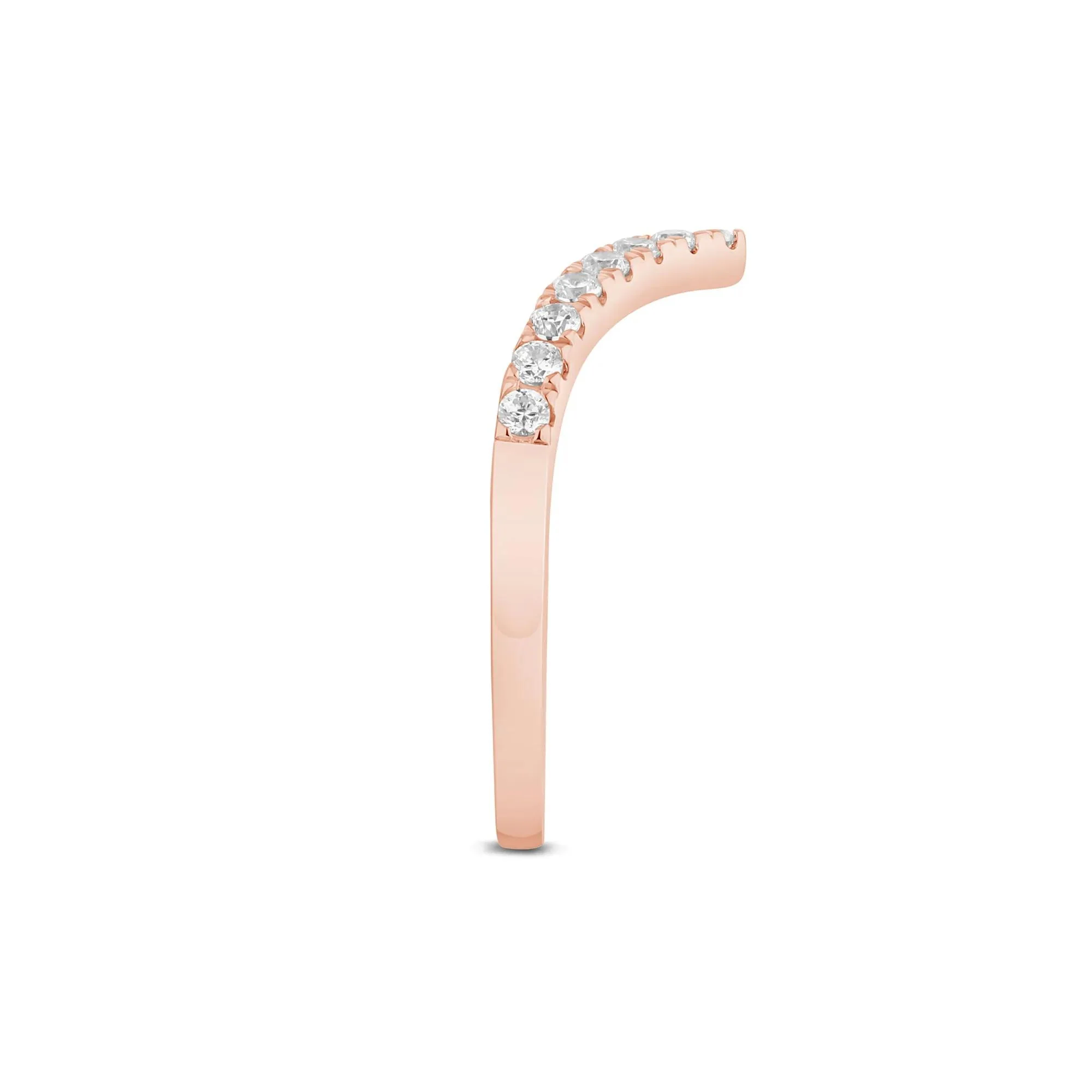 1/3 CT. Tw. Lab Grown Diamond Chevron Contour Band Ring 14K Rose Gold Size 6 1mm - Image 3