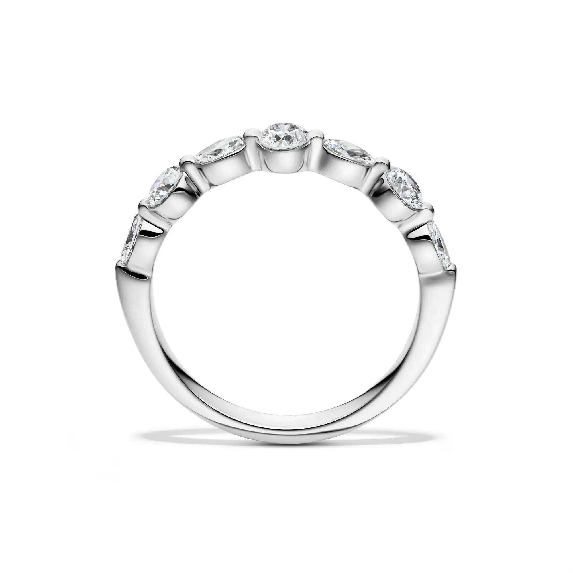 5/8 CT. Tw. Lab Grown Diamond Wedding Band Ring Round Brilliant Cut White Size 8 2mm - Image 2
