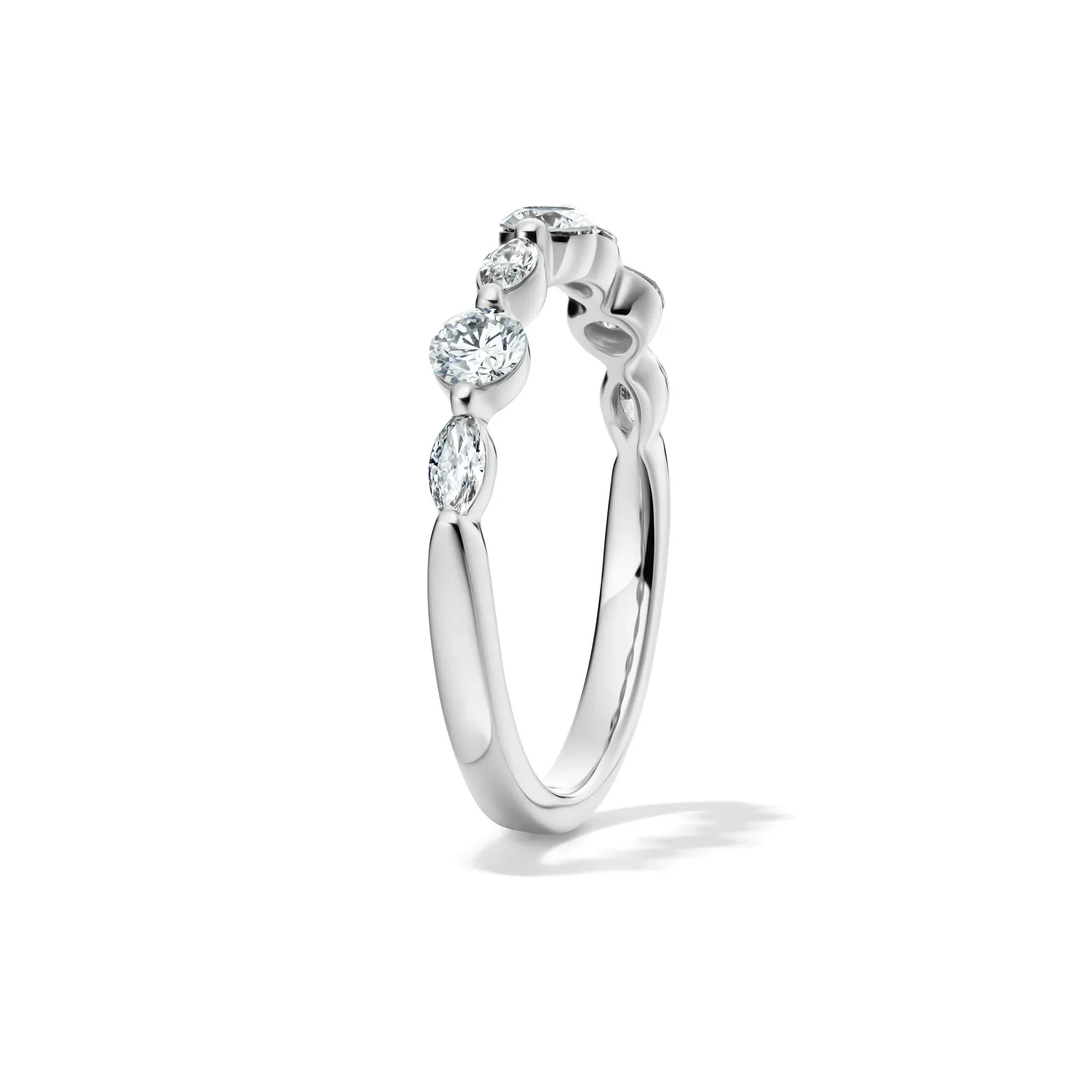 5/8 CT. Tw. Lab Grown Diamond Wedding Band Ring Round Brilliant Cut White Size 8 2mm - Image 3