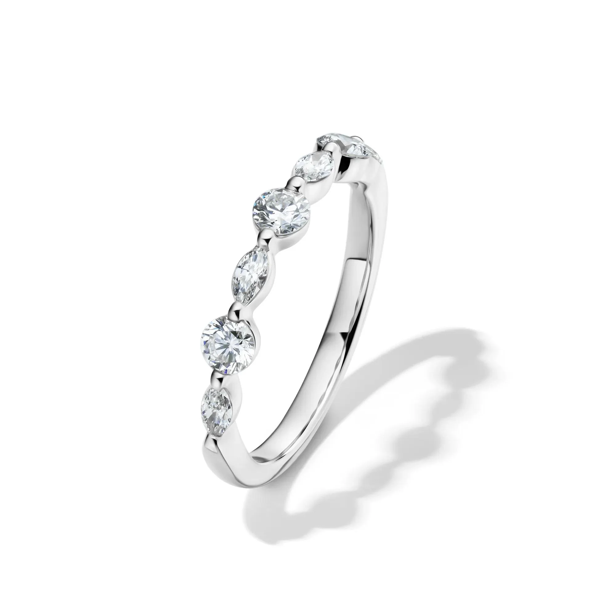 5/8 CT. Tw. Lab Grown Diamond Wedding Band Ring Round Brilliant Cut White Size 8 2mm - Image 4