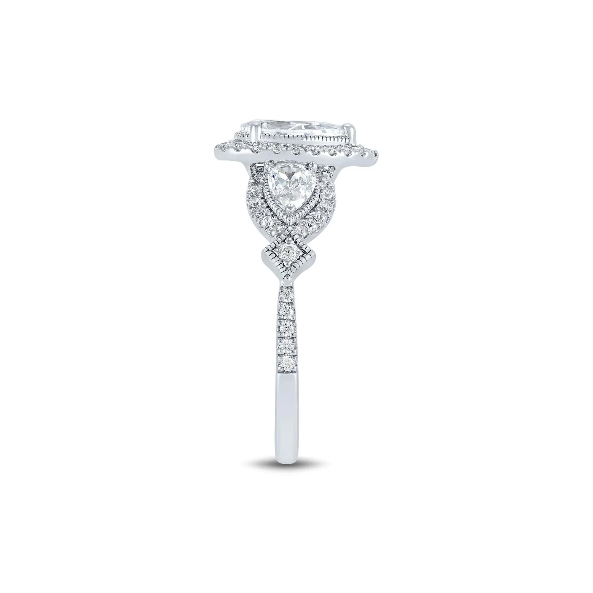 1/2 CT. Tw. Lab Grown Diamond Engagement Ring 10K White Gold Round Brilliant Cut Size 6 1mm - Image 3