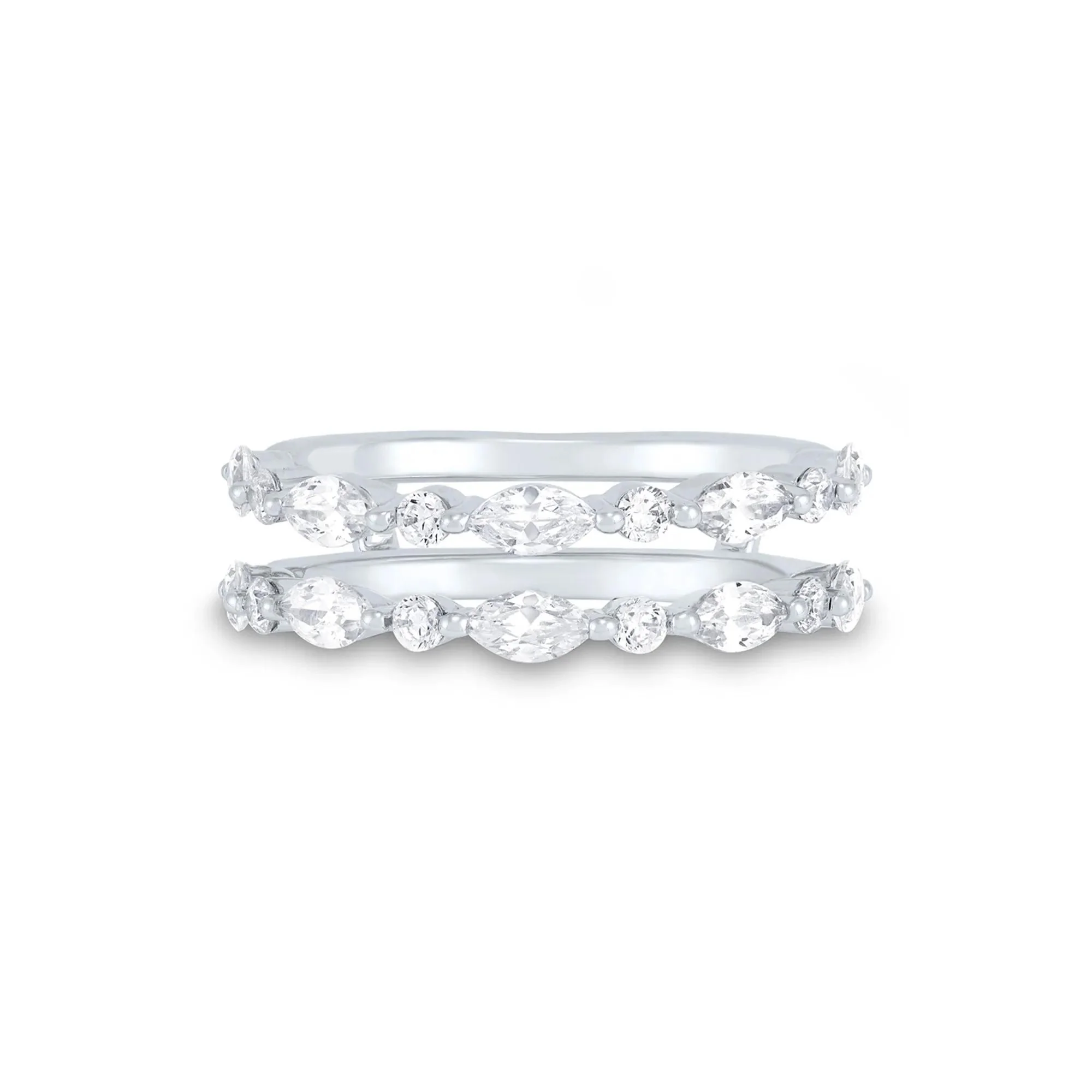 1/4 CT. Tw. Lab Grown Diamond Insert 14K White Gold (1-) Ring Round Brilliant Cut Size 7.5 1mm