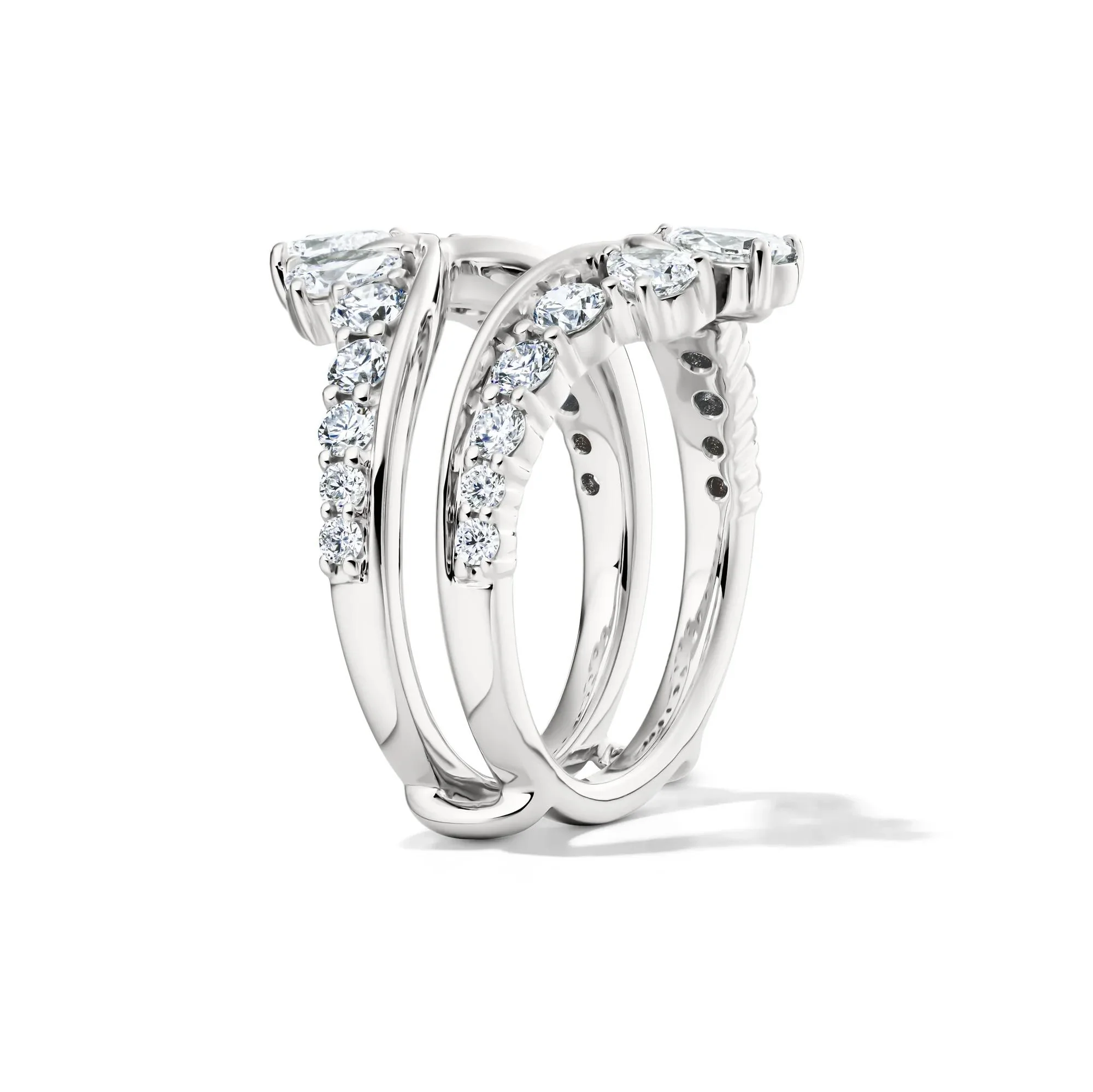 2 CT. Tw. Lab Grown Diamond Insert 14K White Gold Ring Round Brilliant Cut Size 9 1mm - Image 3