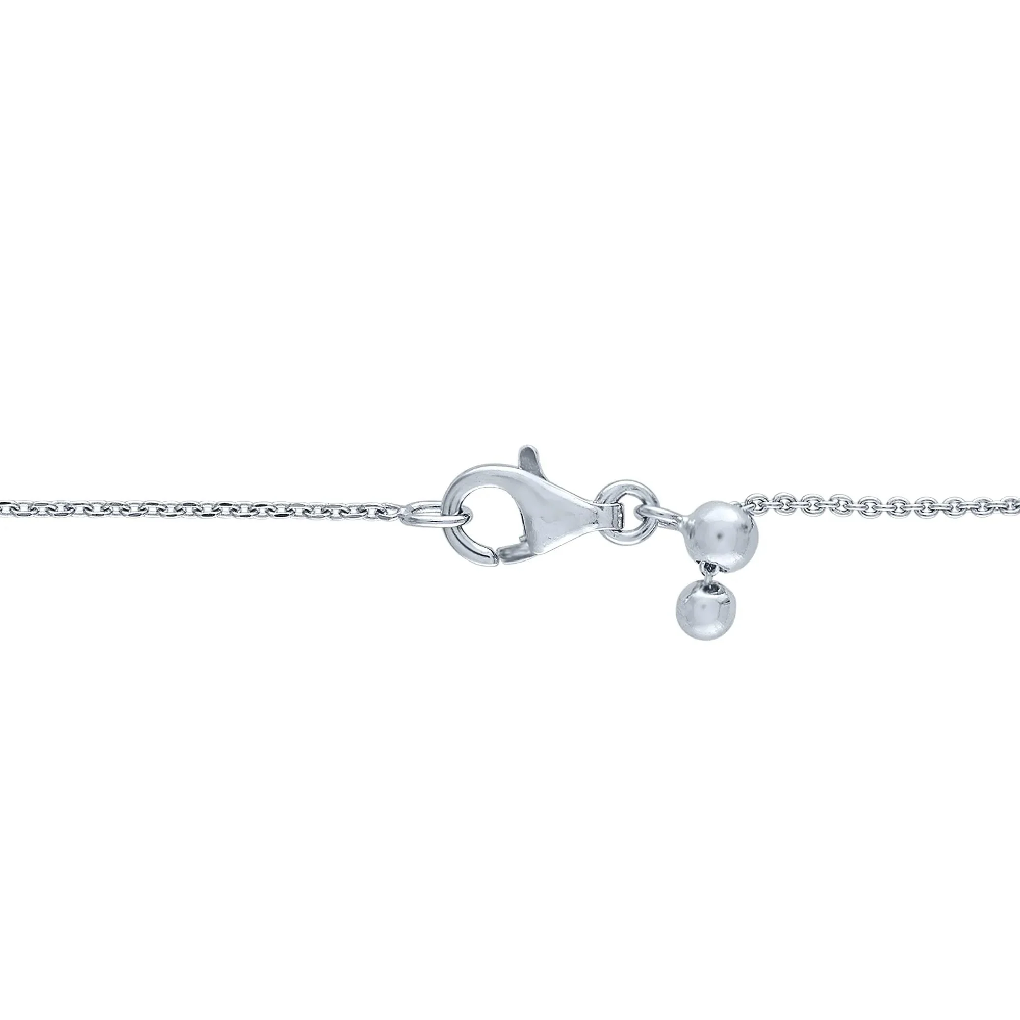 Diamond Accent Gothic Script N Initial Pendant Necklace .925 Sterling Silver White Size 18" - Image 2
