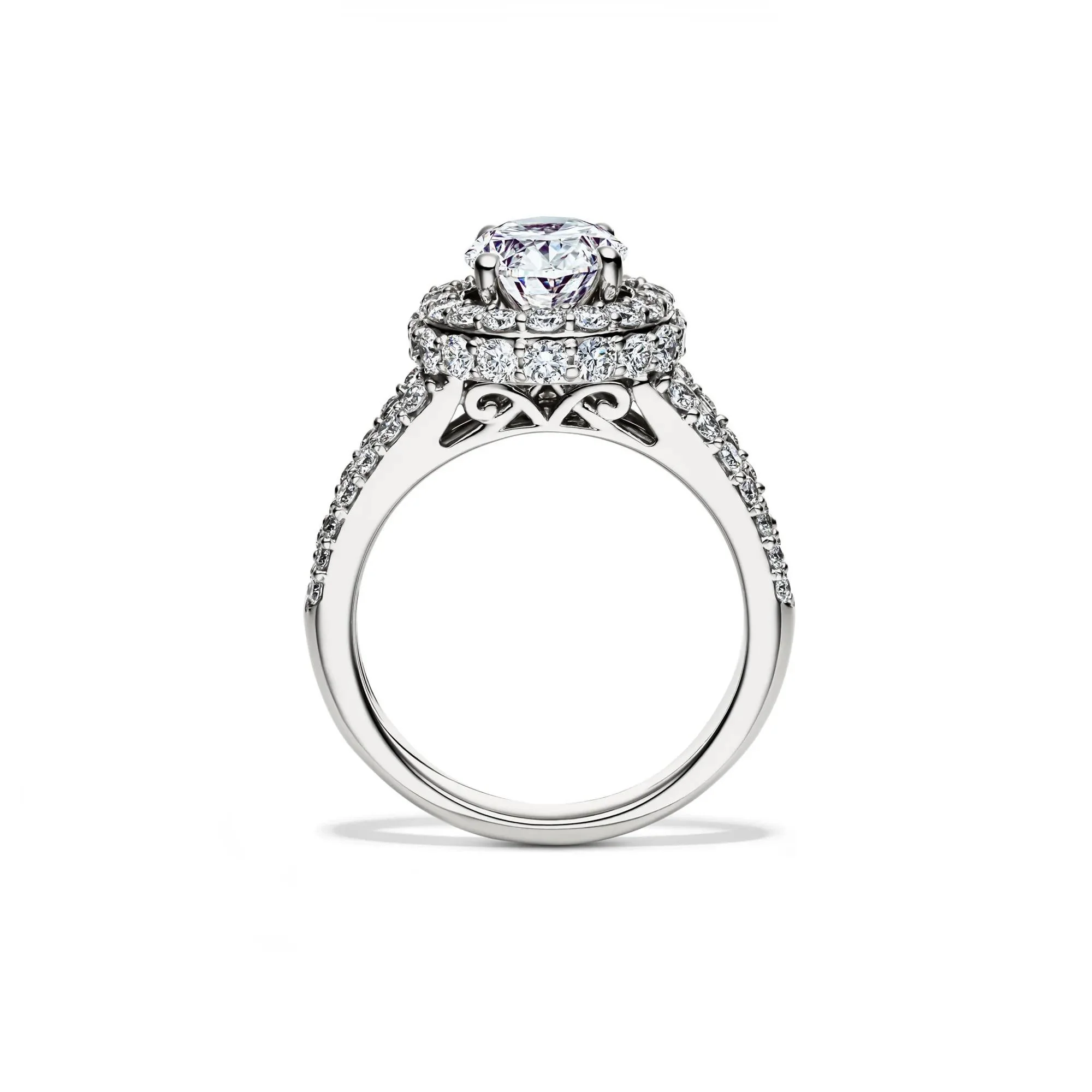 4 CT. Tw. Lab Grown Diamond Oval Engagement Ring 14K White Gold Size 6 - Image 2