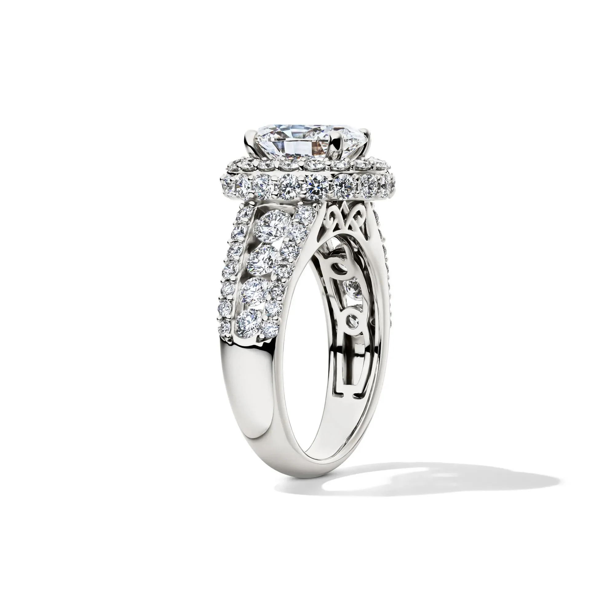4 CT. Tw. Lab Grown Diamond Oval Engagement Ring 14K White Gold Size 6 - Image 3
