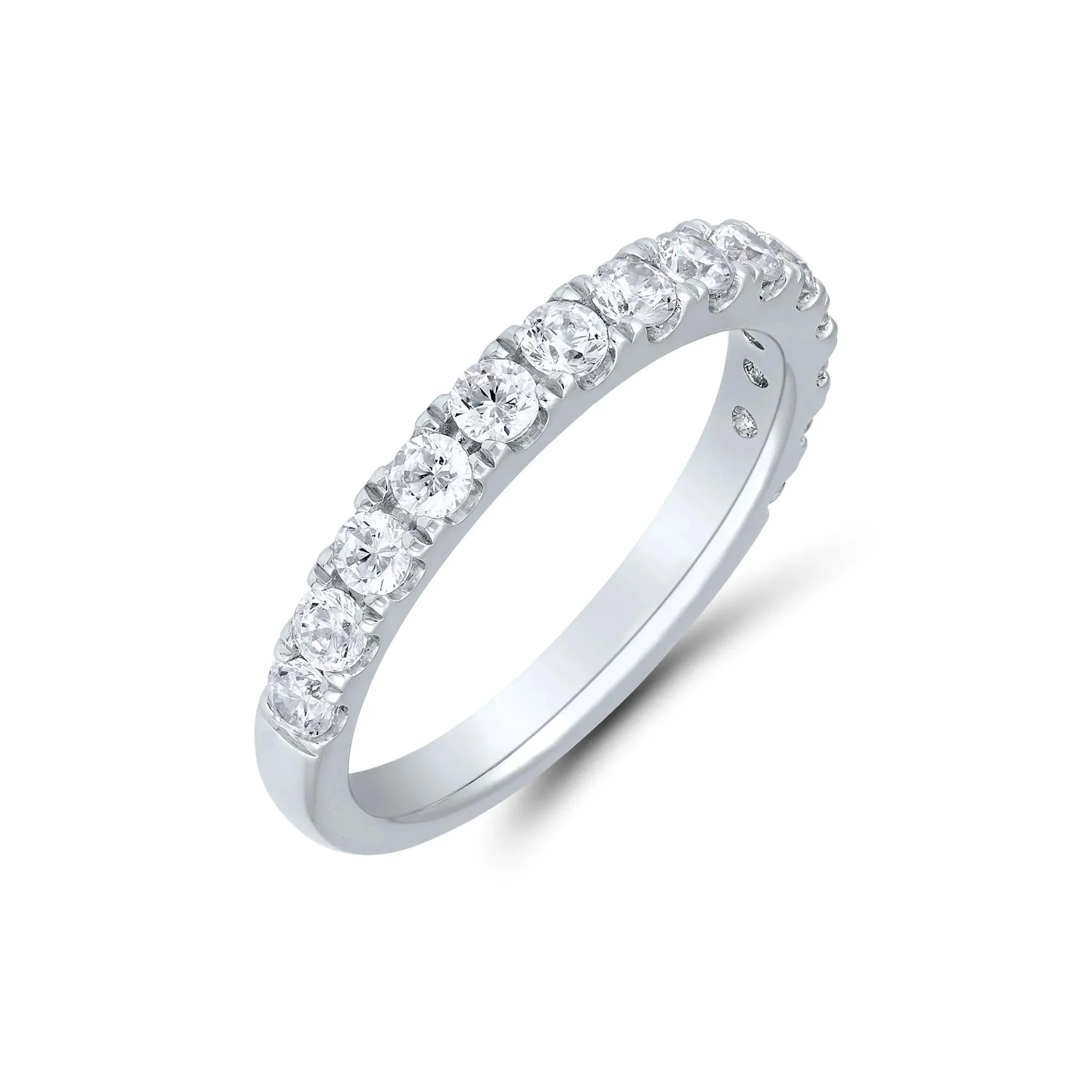 3 CT. Tw. Lab Grown Diamond Emerald-Cut Bridal Set 14K White Gold Ring Round Brilliant Cut Size 7.5 1mm - Image 6