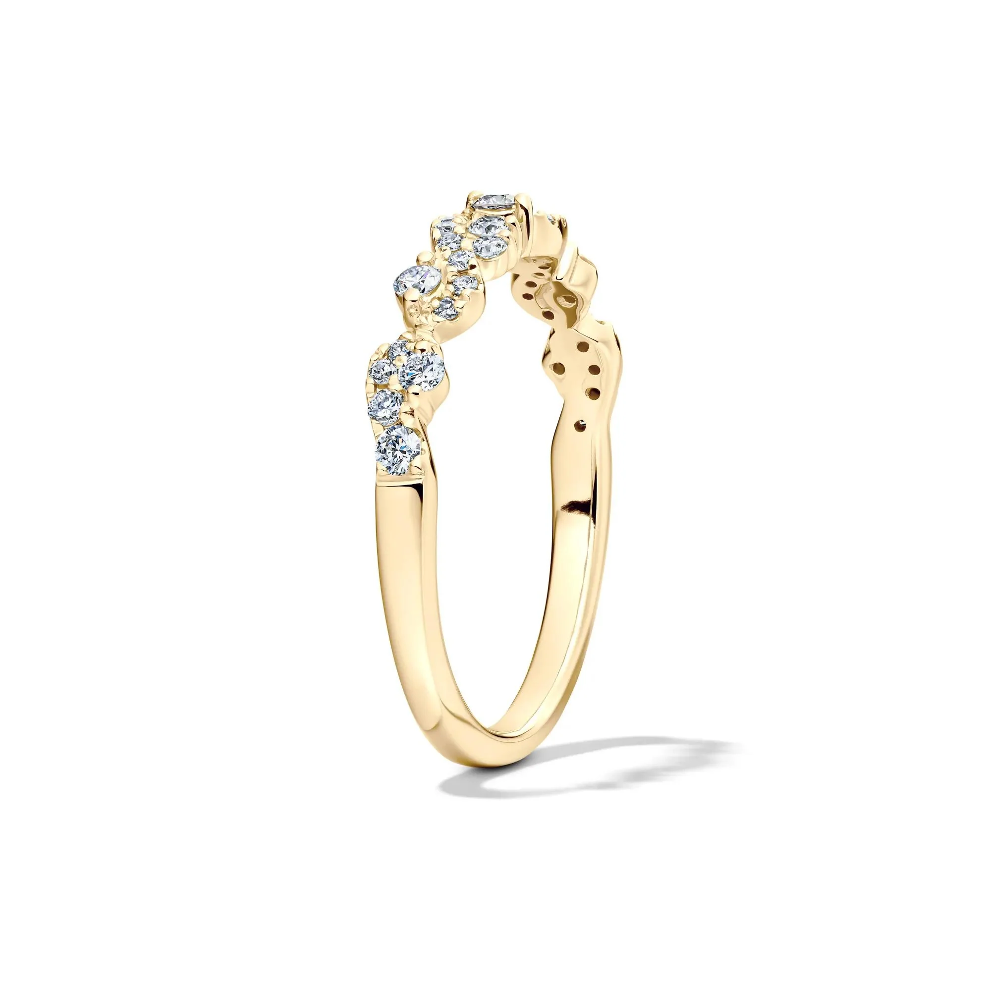 1/3 CT. Tw. Lab Grown Diamond Swirl Band Ring 14K Yellow Gold Size 6.5 1mm - Image 4