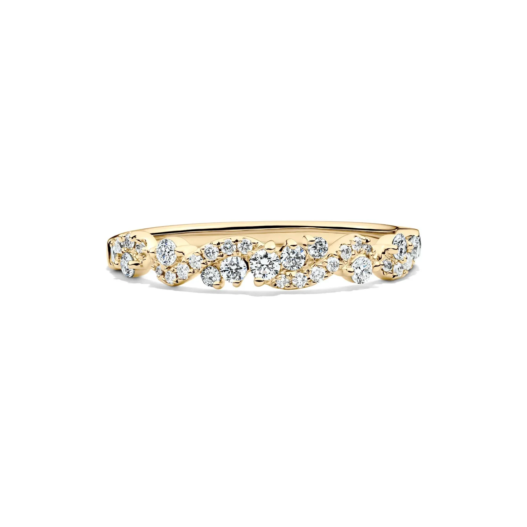 1/3 CT. Tw. Lab Grown Diamond Swirl Band Ring 14K Yellow Gold Size 7.5 1mm - Image 2