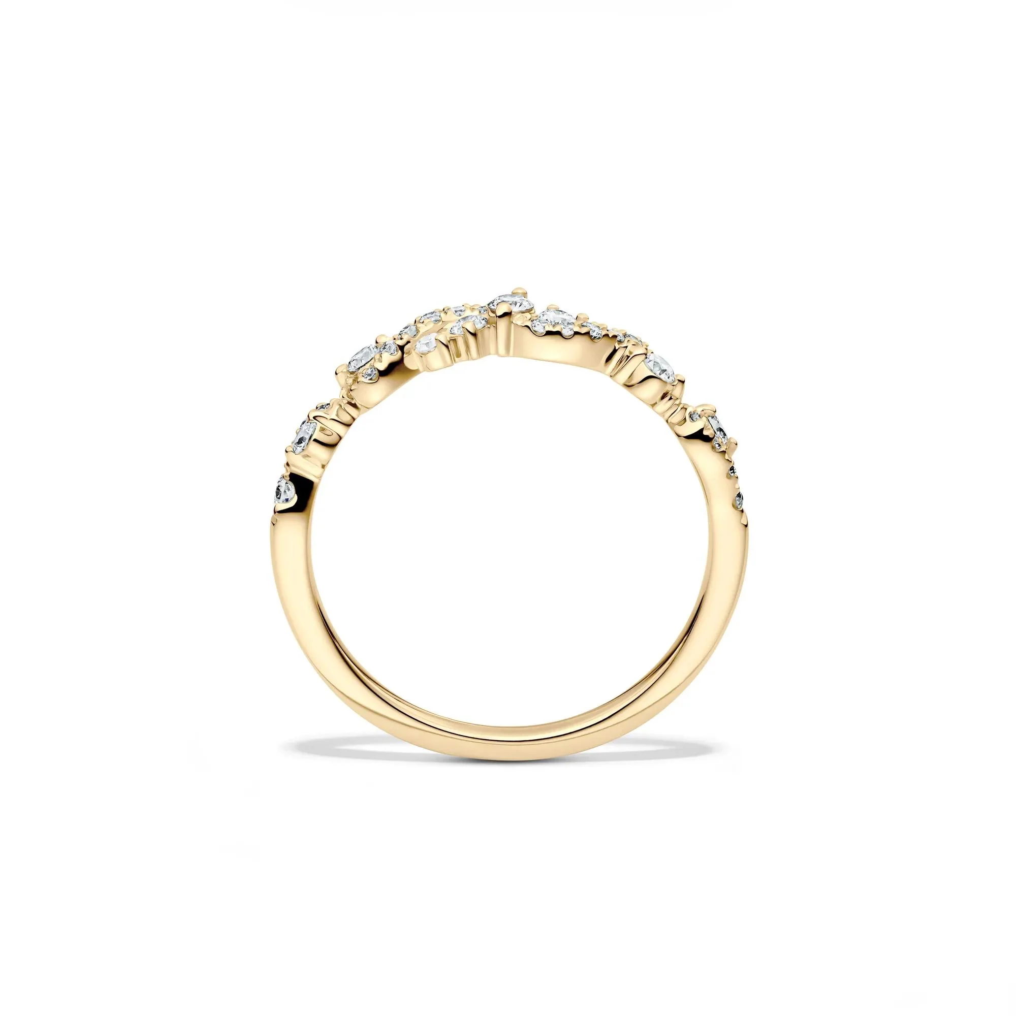 1/3 CT. Tw. Lab Grown Diamond Swirl Band Ring 14K Yellow Gold Size 9 1mm - Image 3