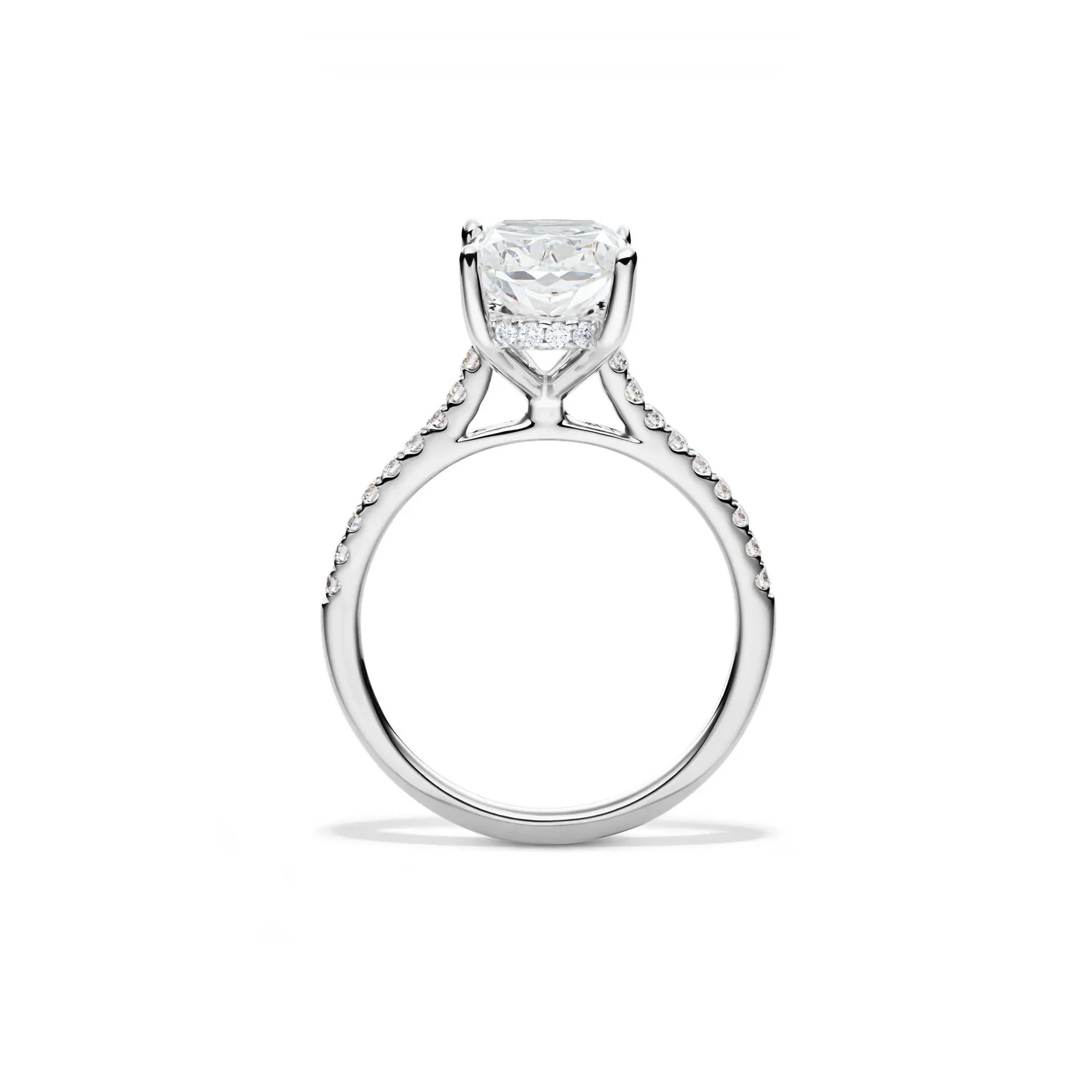 Lab Grown Diamond Wedding Set 14K White Gold (3 ½ CT. Tw.) Ring Size 6 - Image 2