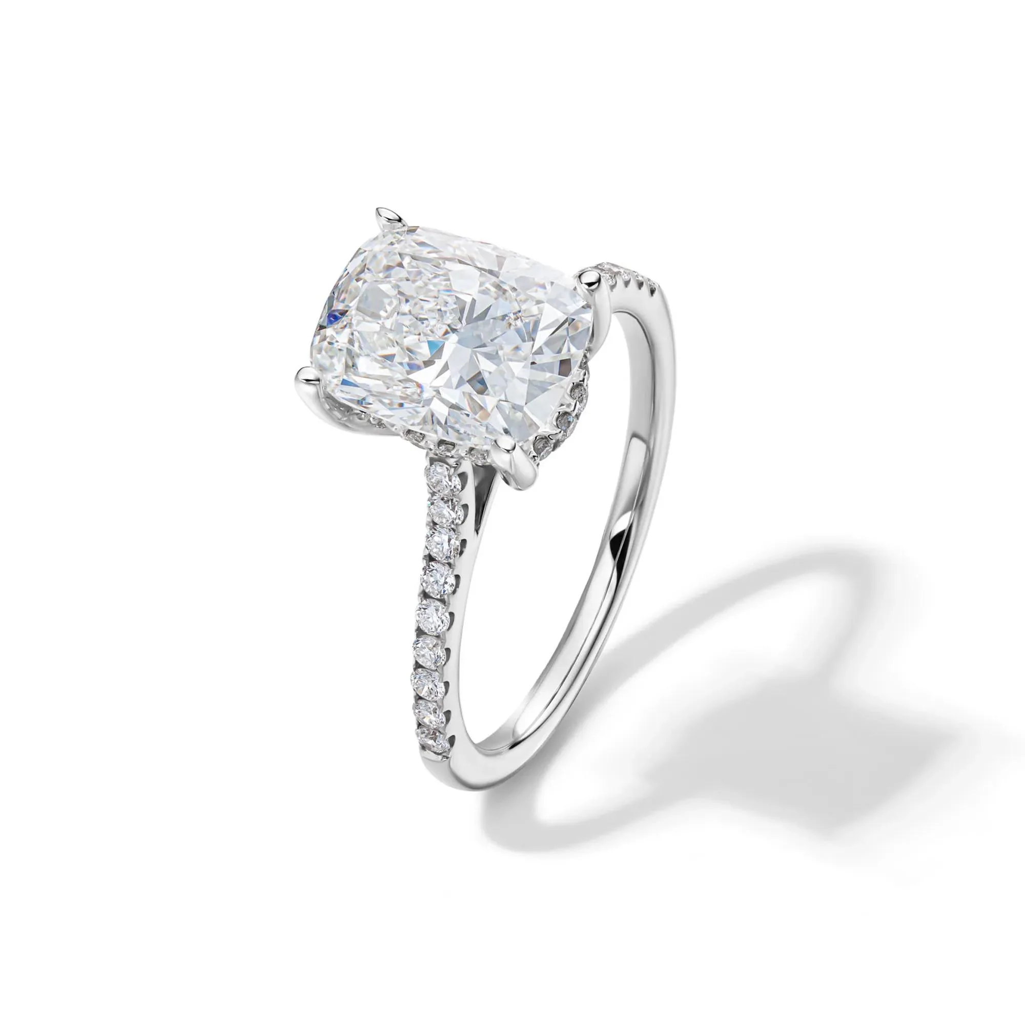 Lab Grown Diamond Wedding Set 14K White Gold (3 ½ CT. Tw.) Ring Size 6.5 - Image 4