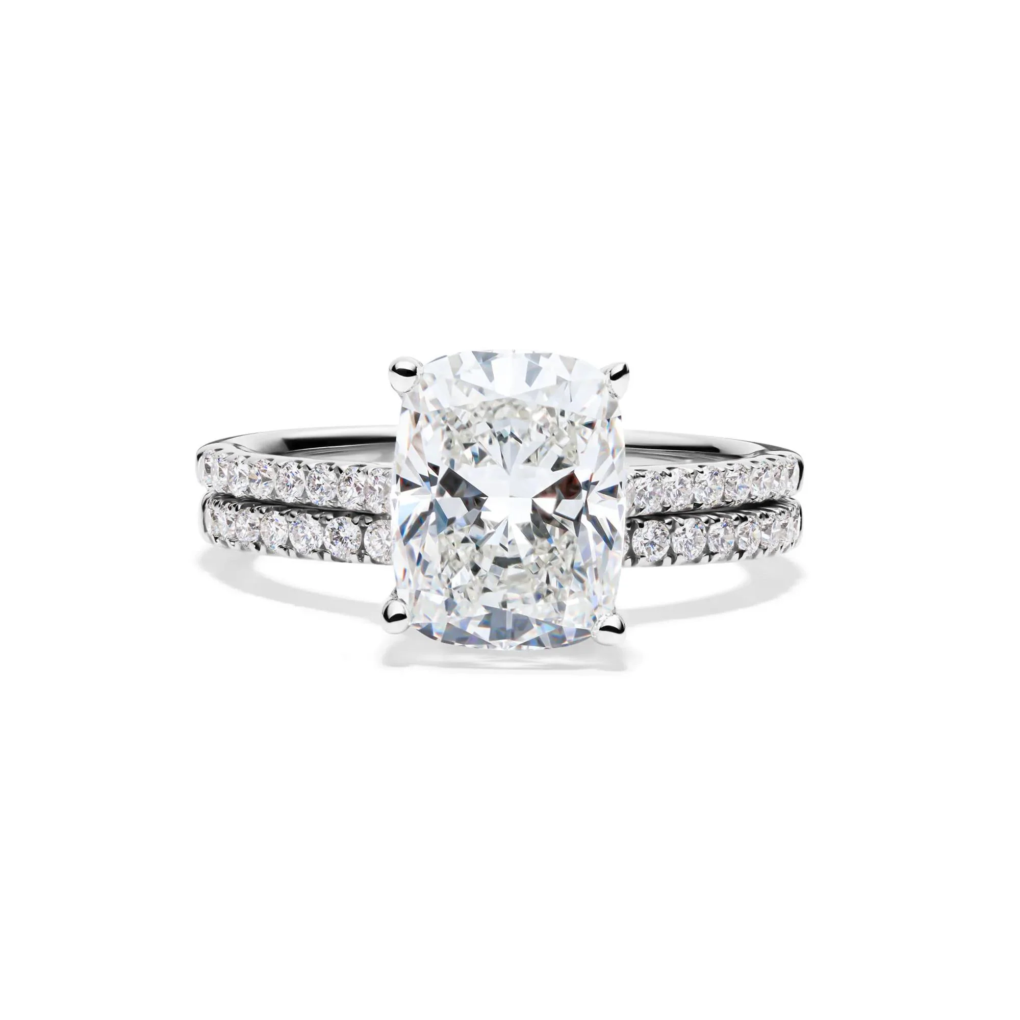 Lab Grown Diamond Wedding Set 14K White Gold (3 ½ CT. Tw.) Ring Size 8.5