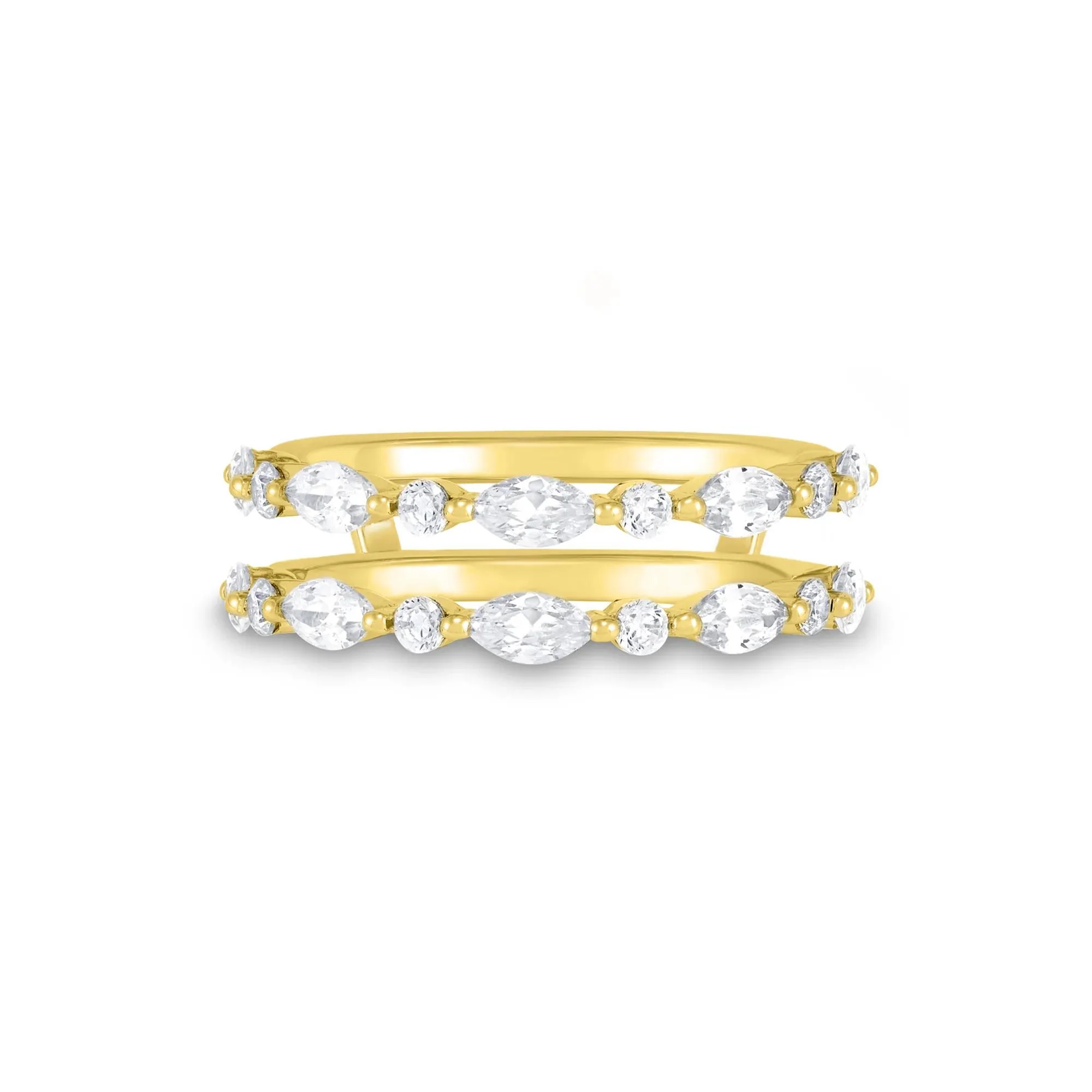 1/4 CT. Tw. Lab Grown Diamond Ring Insert 14K Yellow Gold Round Brilliant Cut Size 6.5 1mm