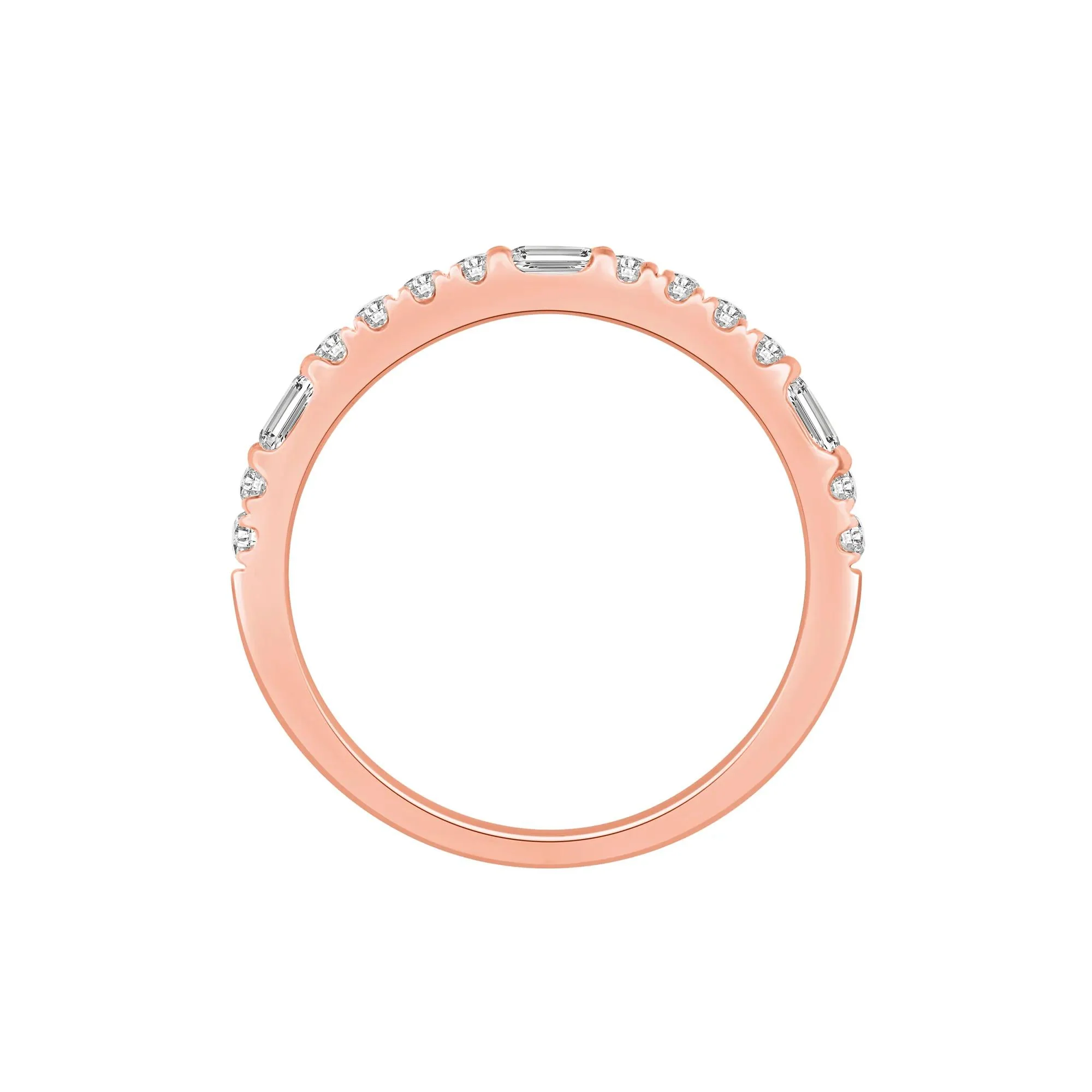 1/3 CT. Tw. Lab Grown Diamond Stack Band Ring 10K Rose Gold Round Brilliant Cut Size 6 - Image 2