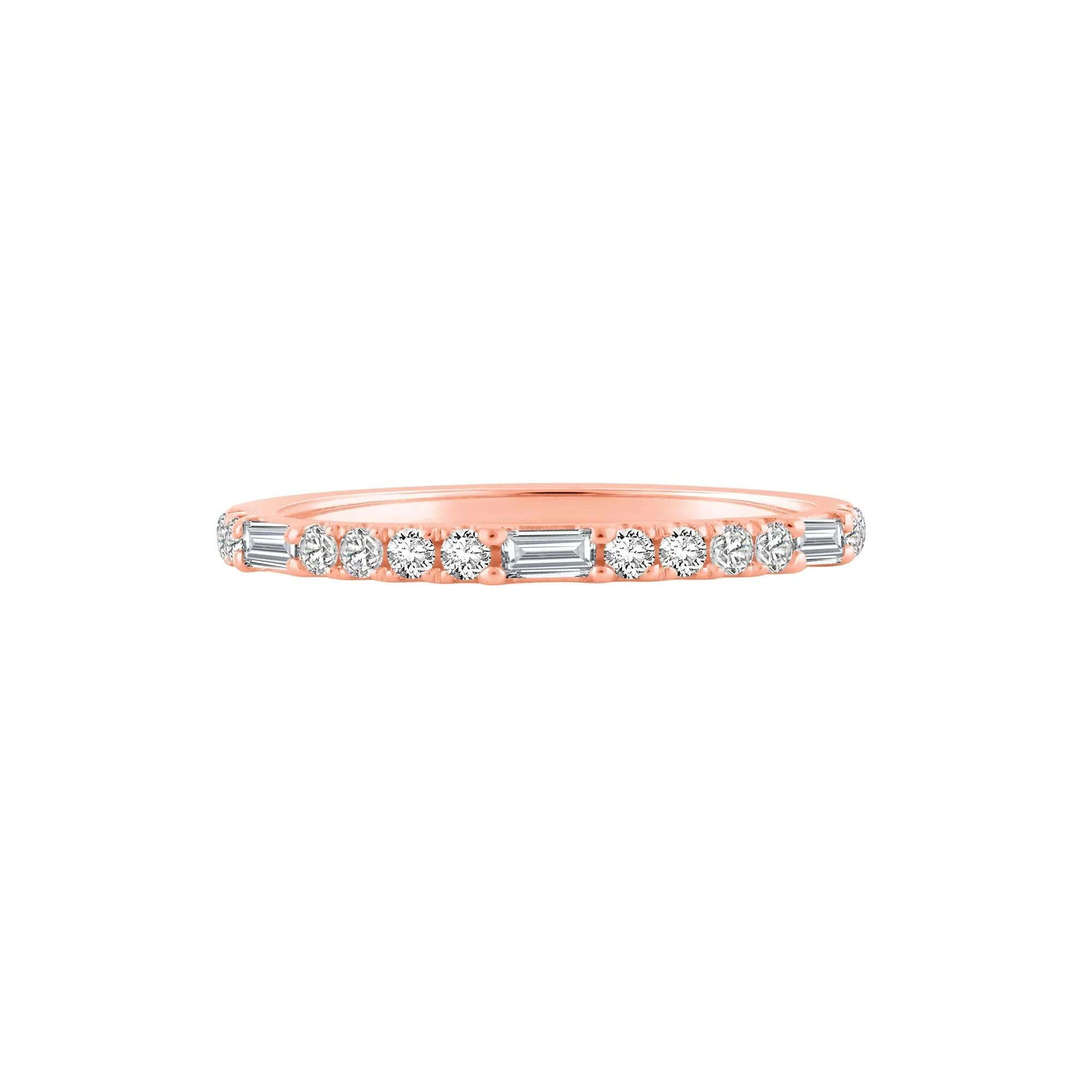 1/3 CT. Tw. Lab Grown Diamond Stack Band Ring 10K Rose Gold Round Brilliant Cut Size 7.5