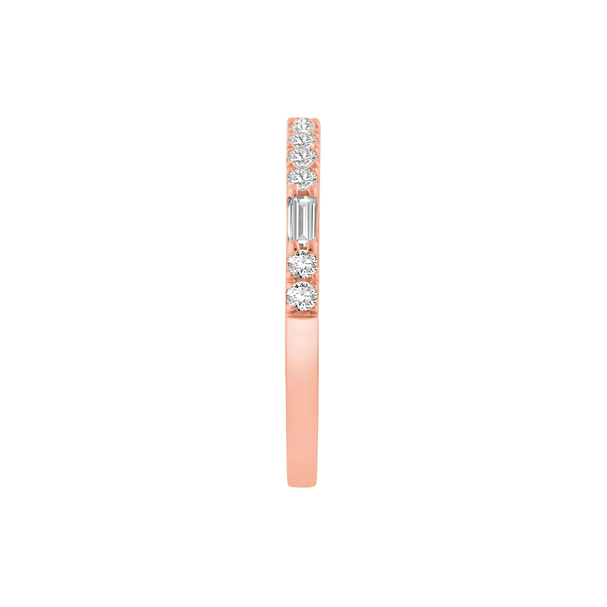 1/3 CT. Tw. Lab Grown Diamond Stack Band Ring 10K Rose Gold Round Brilliant Cut Size 9 - Image 3