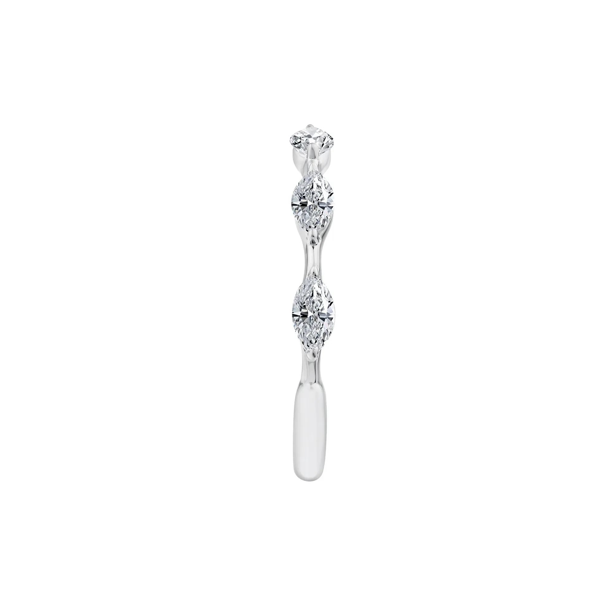 1/2 CT. Tw. Lab Grown Diamond Marquise Stack Ring 10K White Gold Size 6.5 - Image 3