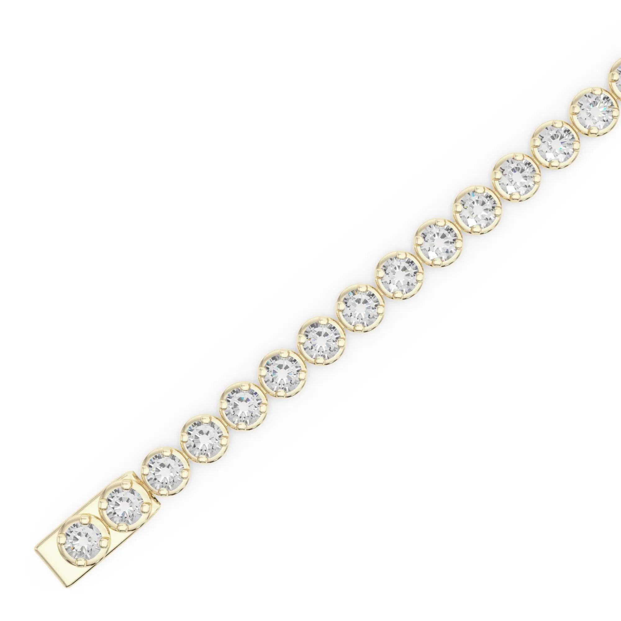 7 1/2 CT. Tw. Lab Grown Diamond Tennis Bracelet 14K Yellow Gold Size 2.00mm - Image 3