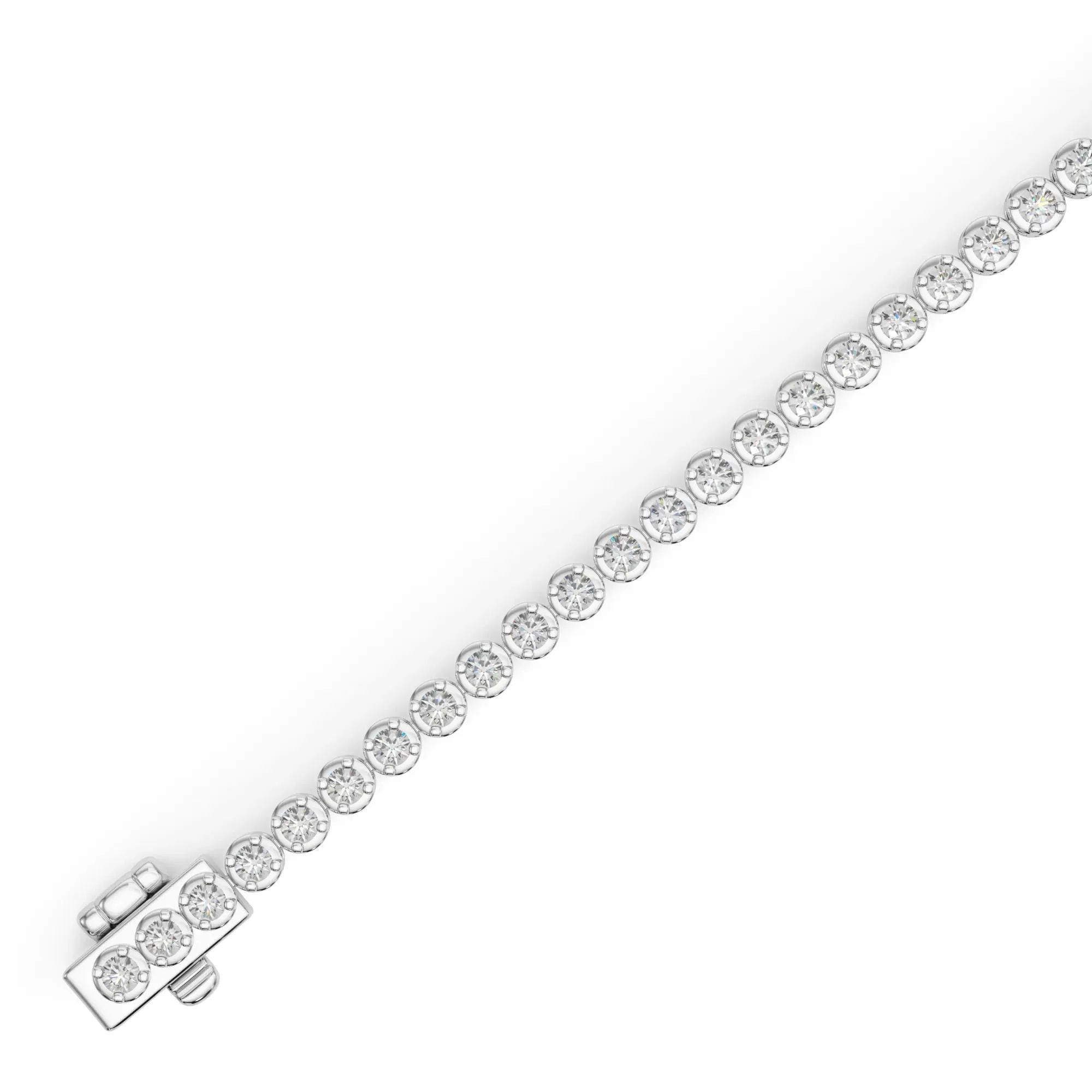 3 CT. Tw. Lab Grown Diamond Tennis Bracelet 14K White Gold Size 2.00mm - Image 3