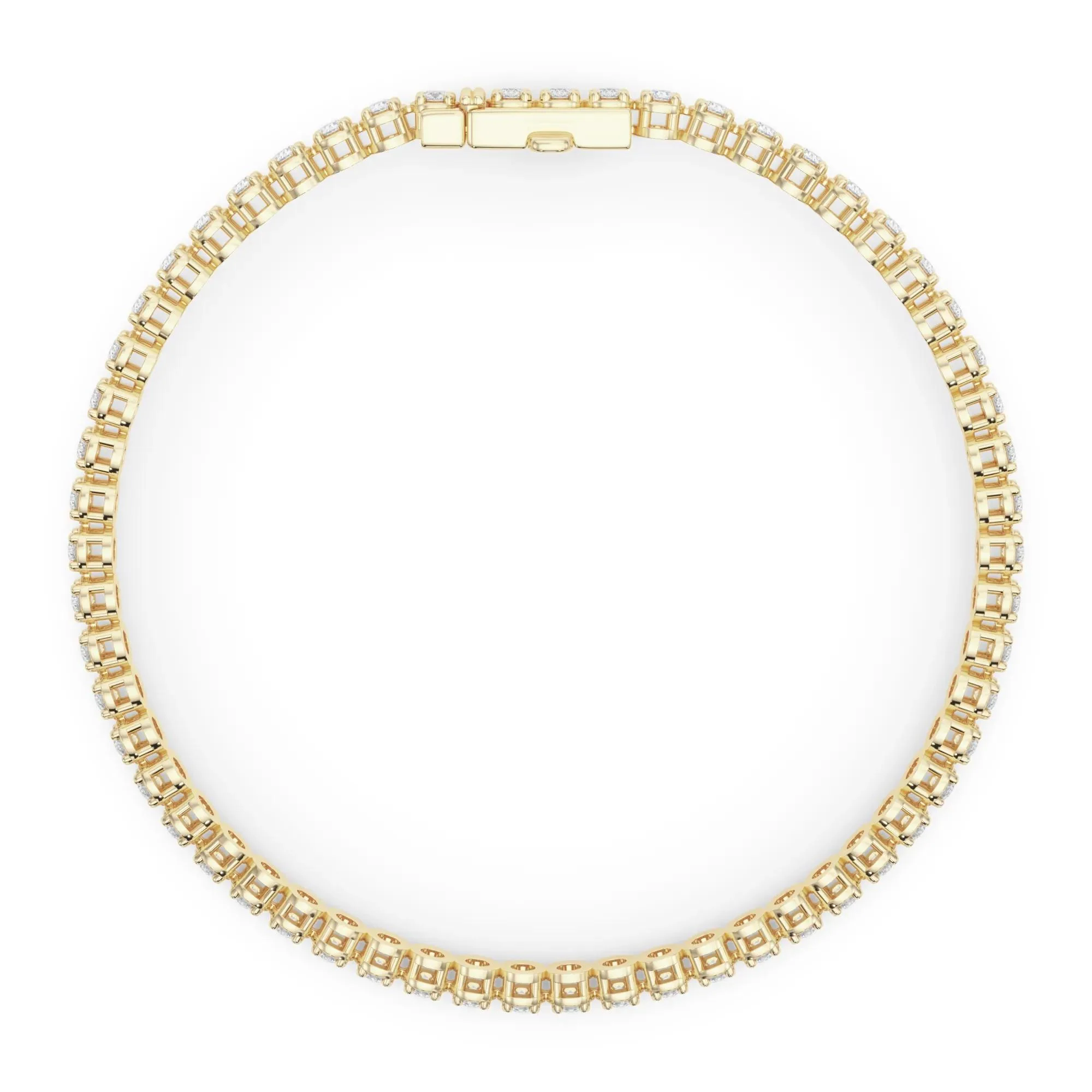 3 CT. Tw. Lab Grown Diamond Tennis Bracelet 14K Yellow Gold Size 2.00mm - Image 2