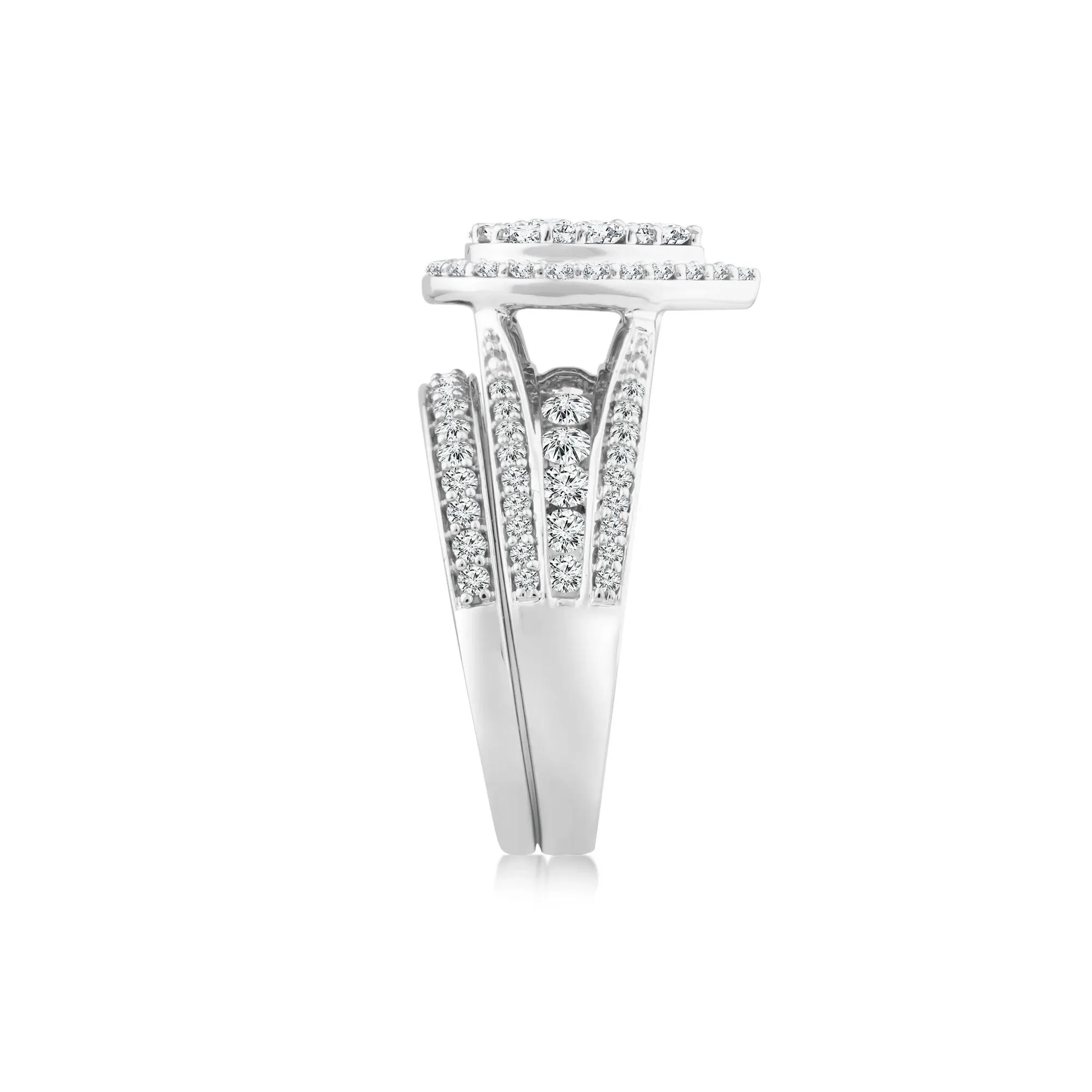 1/2 CT. Tw. Pear-Shaped Diamond Engagement Ring Set 10K White Gold Round Brilliant Cut Size 7 2mm - Image 3
