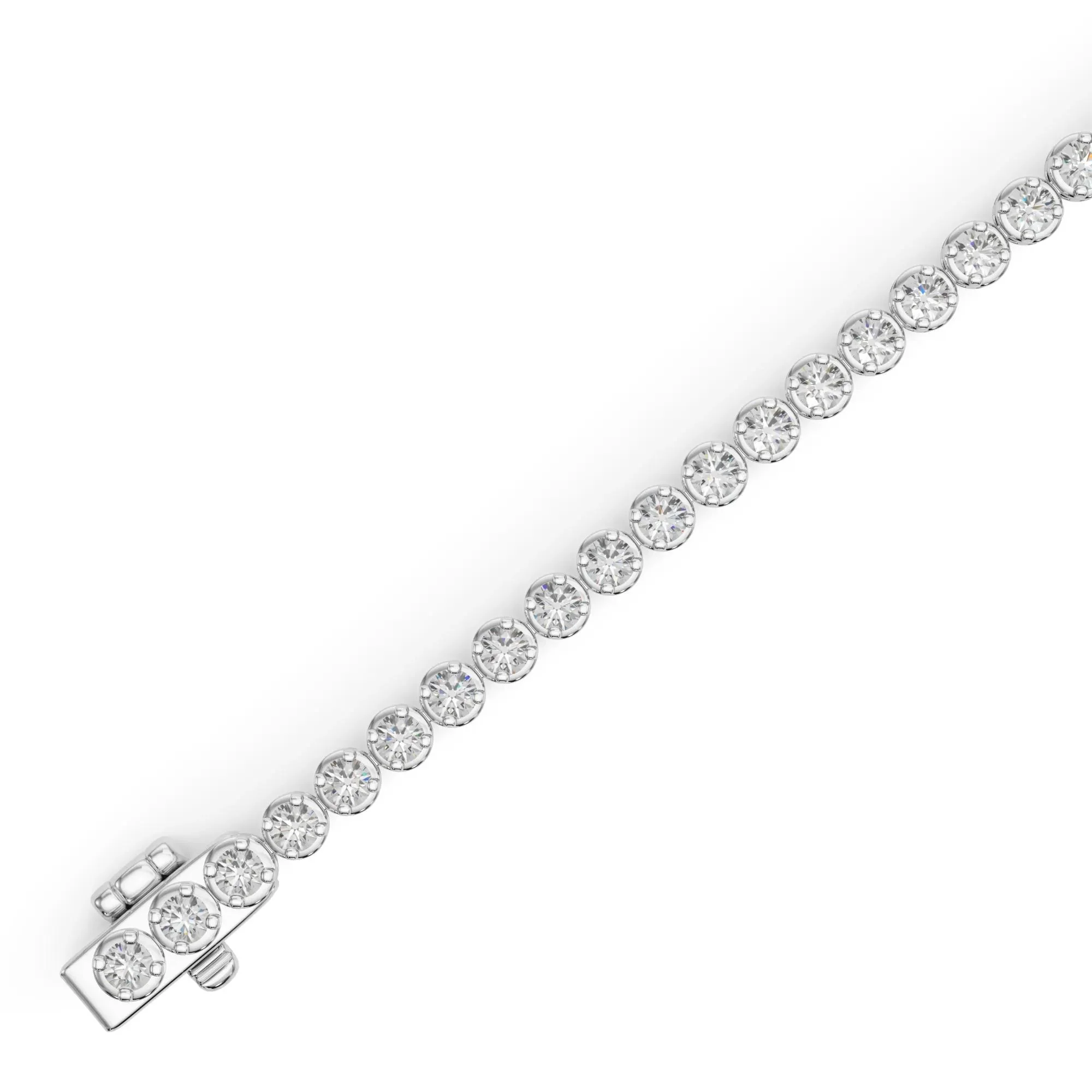 5 CT. Tw. Lab Grown Diamond Tennis Bracelet 14K White Gold Size 2.00mm - Image 3