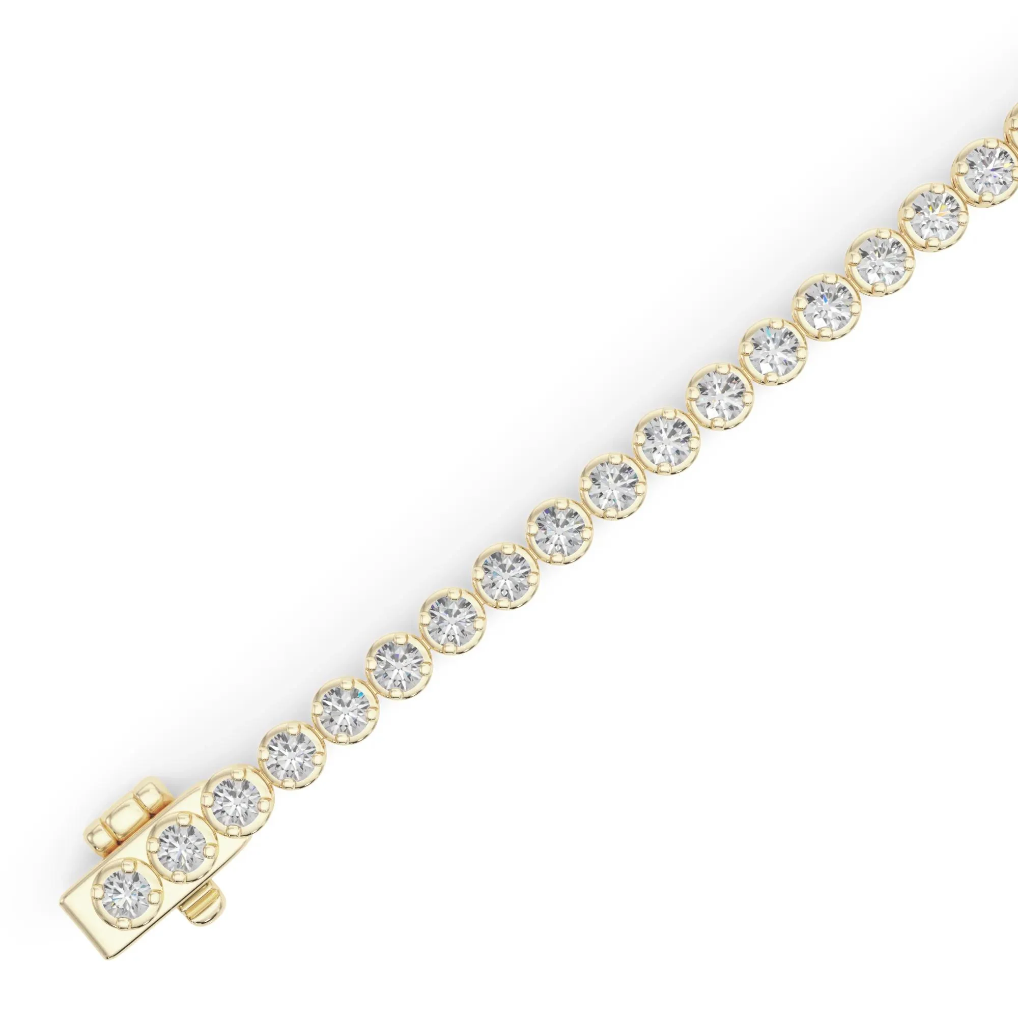 5 1/3 CT. Tw. Lab Grown Diamond Tennis Bracelet 14K Yellow Gold Size 2.00mm - Image 3