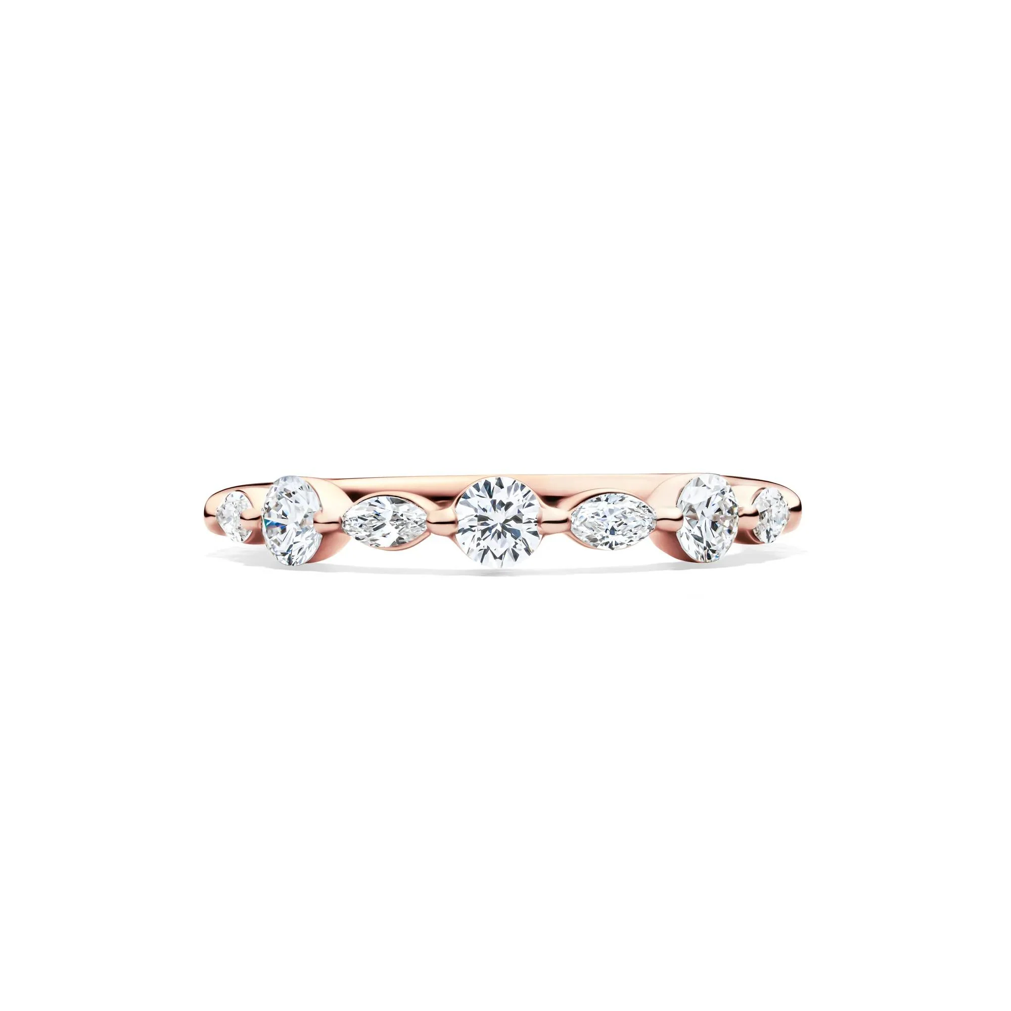 5/8 CT. Tw. Lab Grown Diamond Wedding Band Ring 14K Rose Gold Size 5 2mm