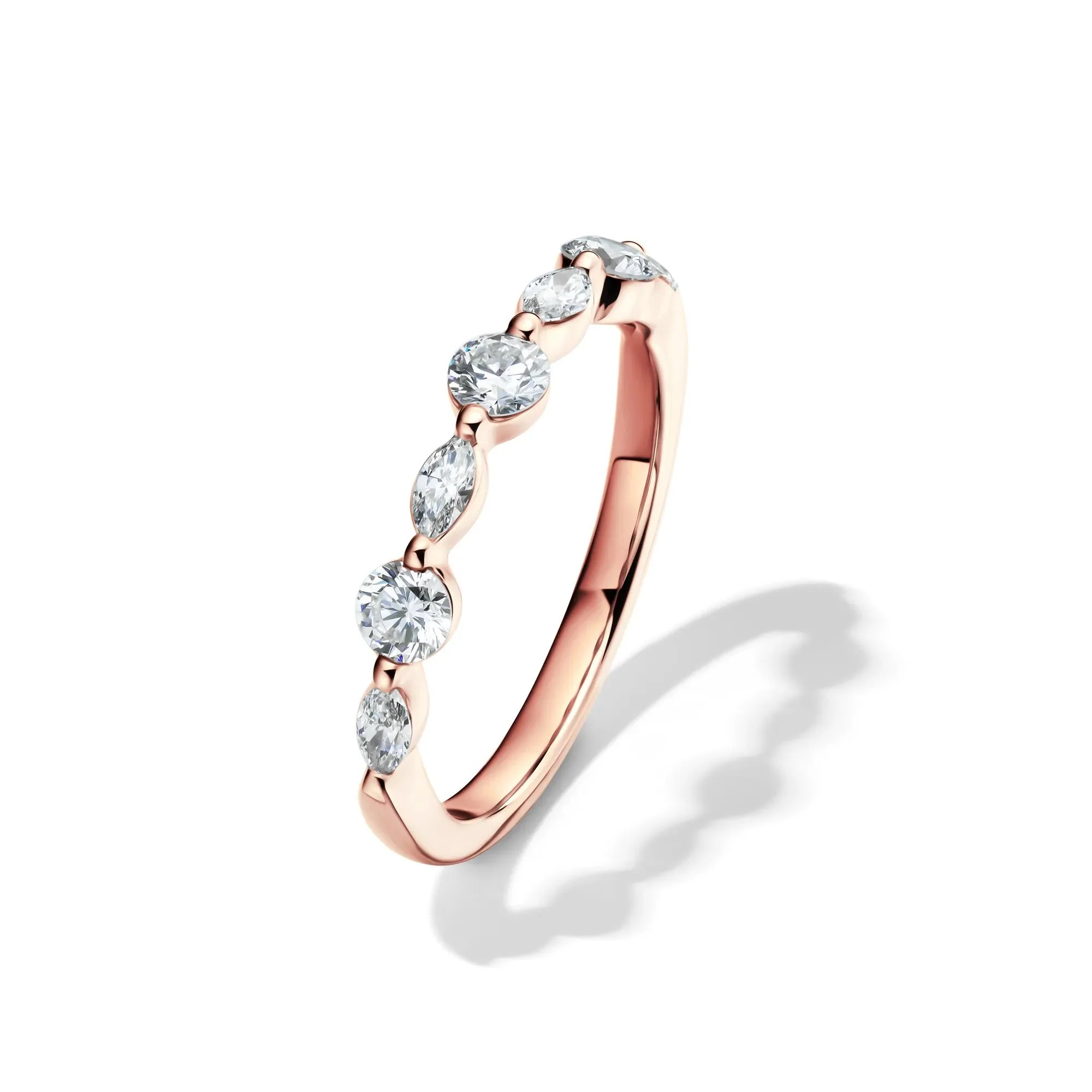 5/8 CT. Tw. Lab Grown Diamond Wedding Band Ring 14K Rose Gold Size 8.5 2mm - Image 4