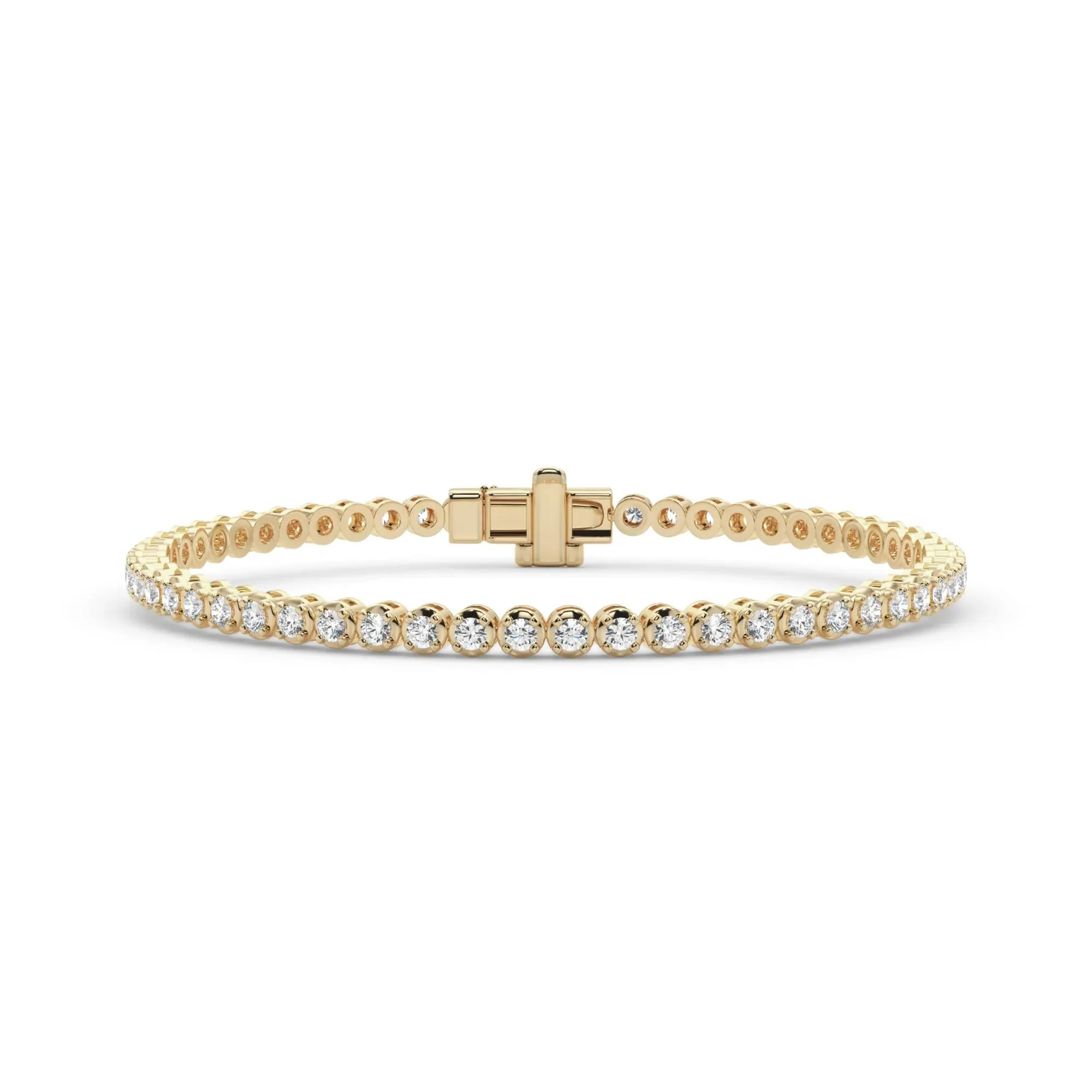 3 1/5 CT. Tw. Lab Grown Diamond Tennis Bracelet 14K Yellow Gold Size 2.00mm