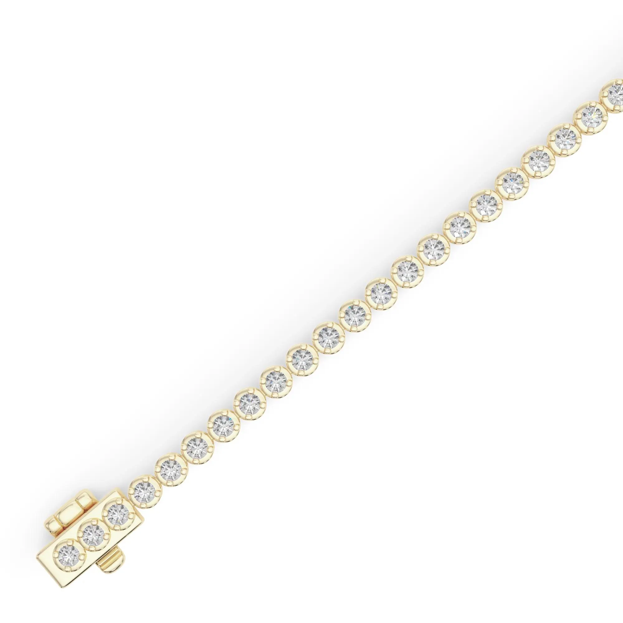 3 1/5 CT. Tw. Lab Grown Diamond Tennis Bracelet 14K Yellow Gold Size 2.00mm - Image 3