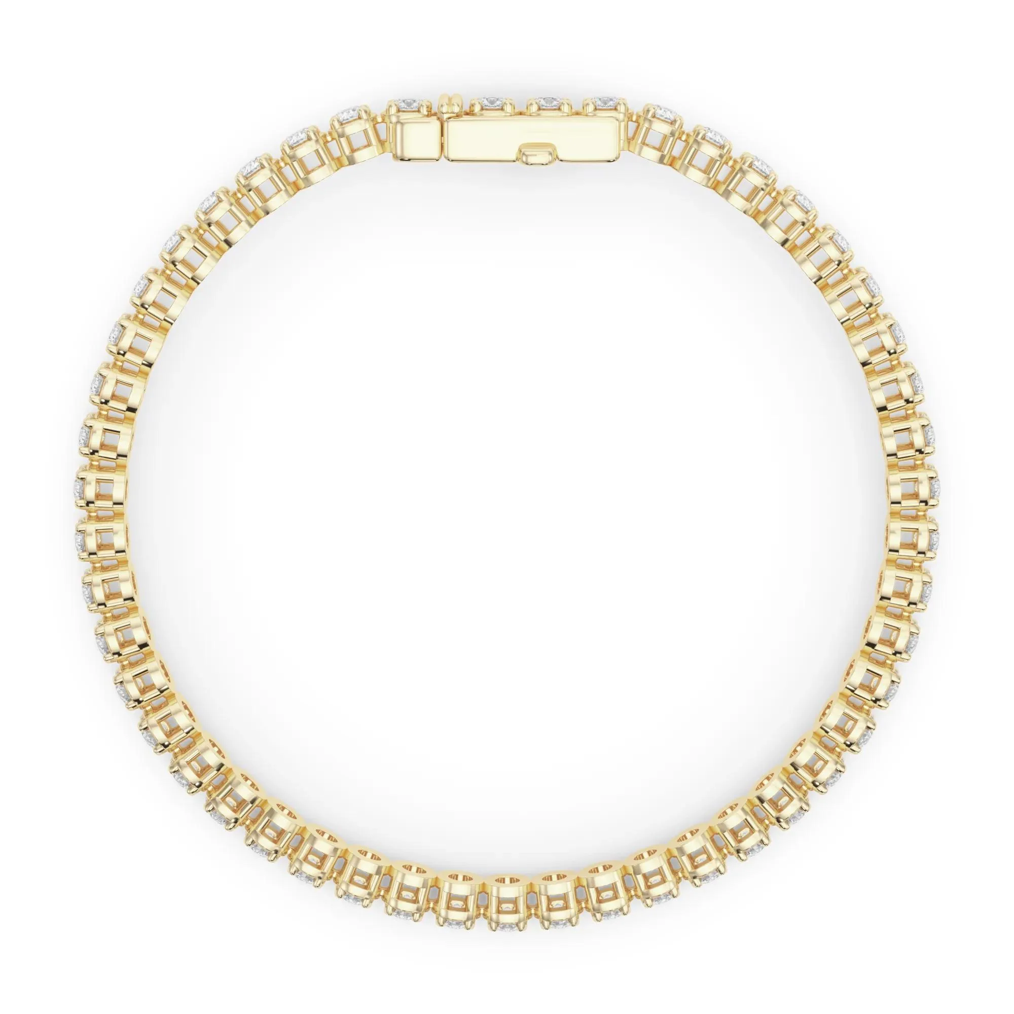 5 1/3 CT. Tw. Lab Grown Diamond Tennis Bracelet 14K Yellow Gold Size 2.00mm - Image 2