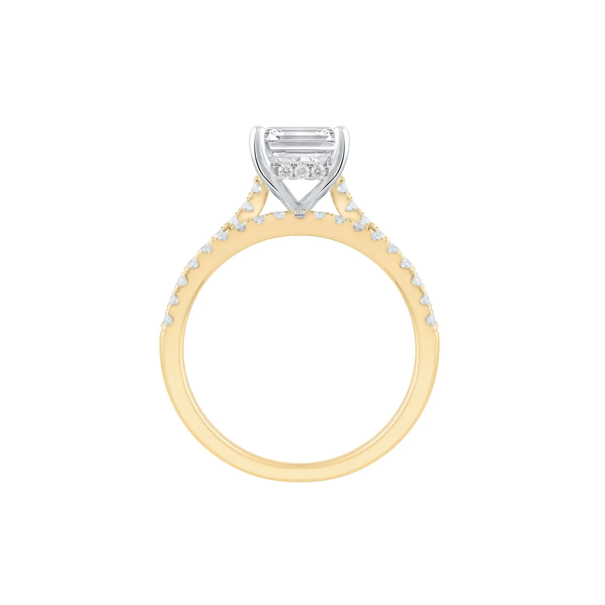 Lab Grown Diamond Emerald-Cut Wedding Set 14K Yellow Gold (3 ½ CT. Tw.) Ring Size 7.5 - Image 2