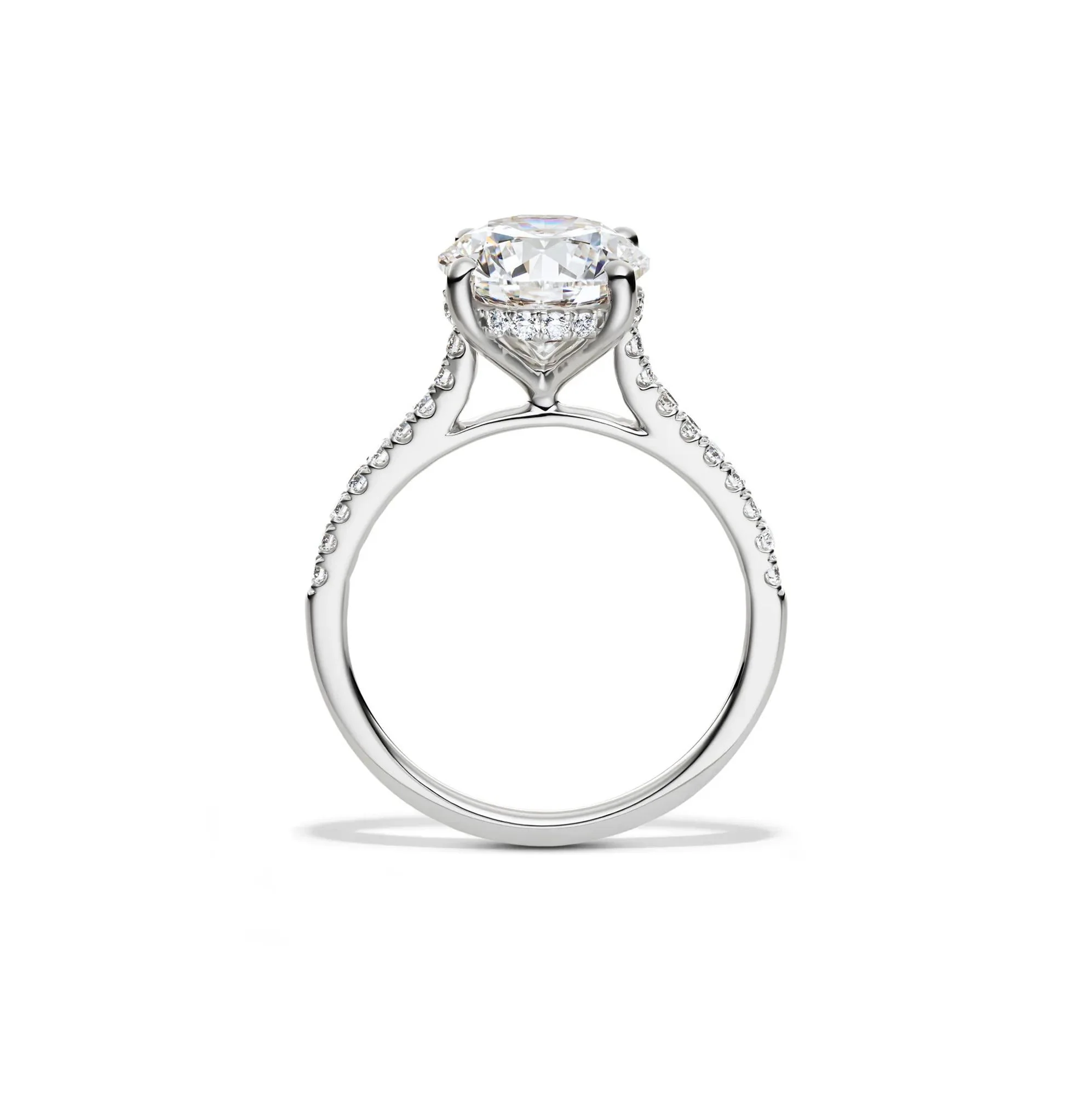 Lab Grown Diamond Wedding Set 14K White Gold (3 ½ CT. Tw.) Ring Round Brilliant Cut Size 6.5 - Image 2