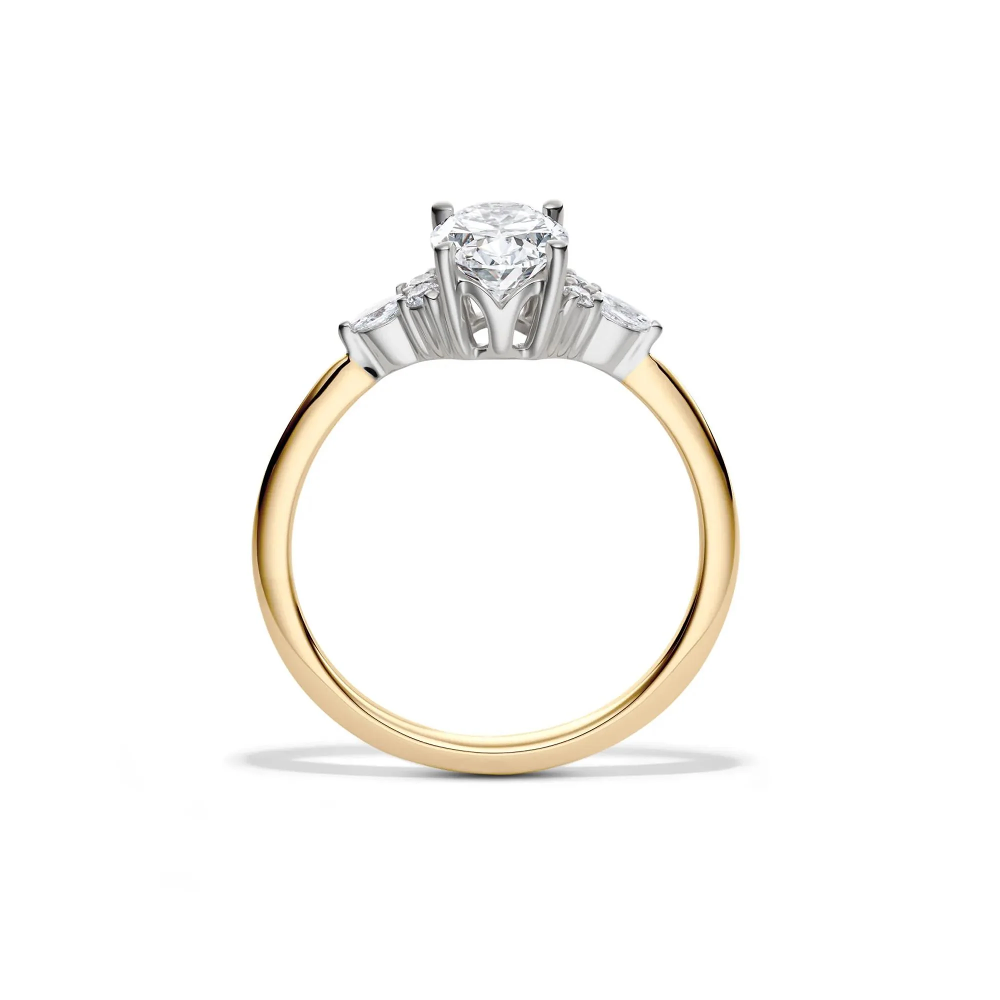 1 CT. Tw. Lab Grown Diamond Oval Engagement Ring 14K Yellow and White Gold Size 6.5 1mm - Image 2