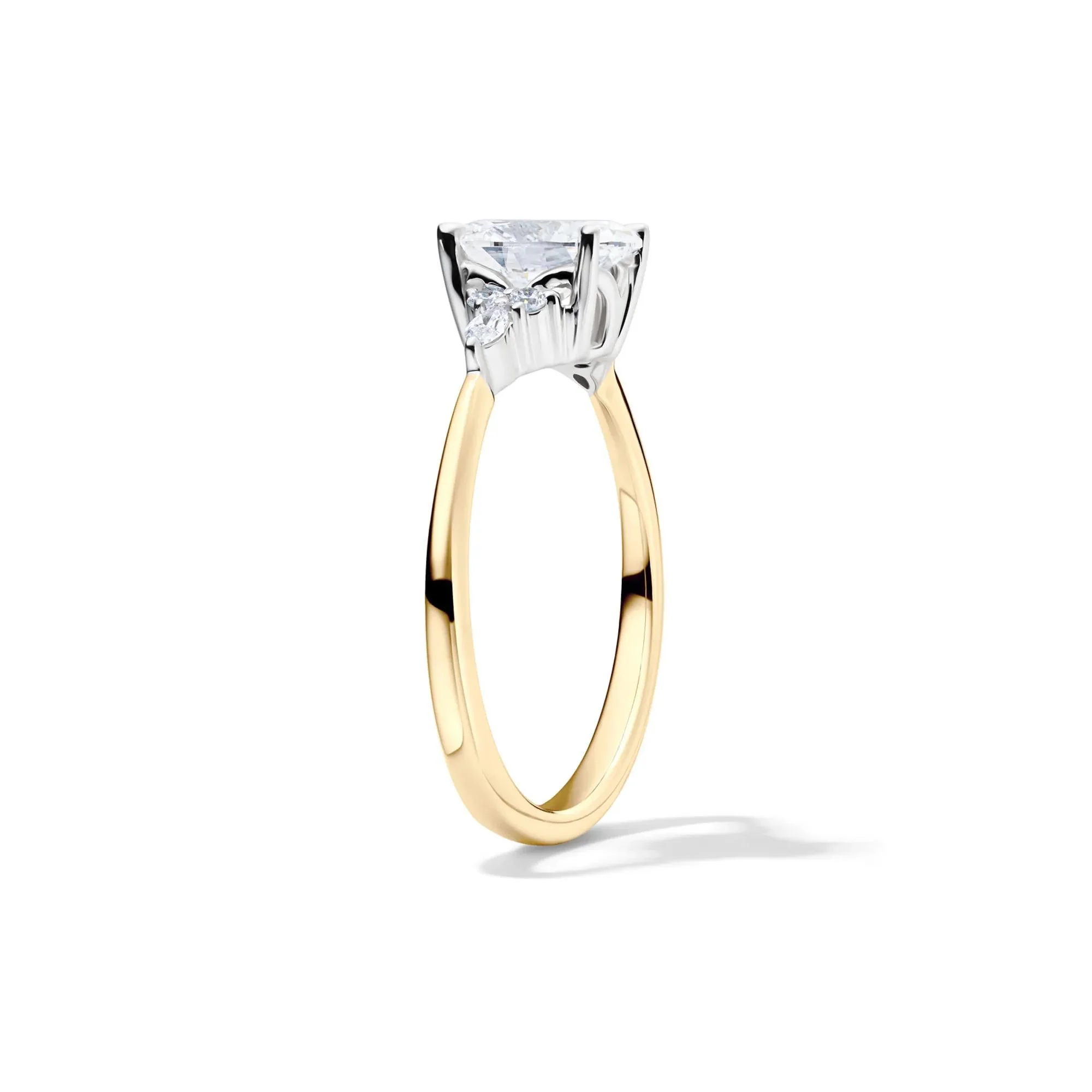 1 CT. Tw. Lab Grown Diamond Oval Engagement Ring 14K Yellow and White Gold Size 9 1mm - Image 3