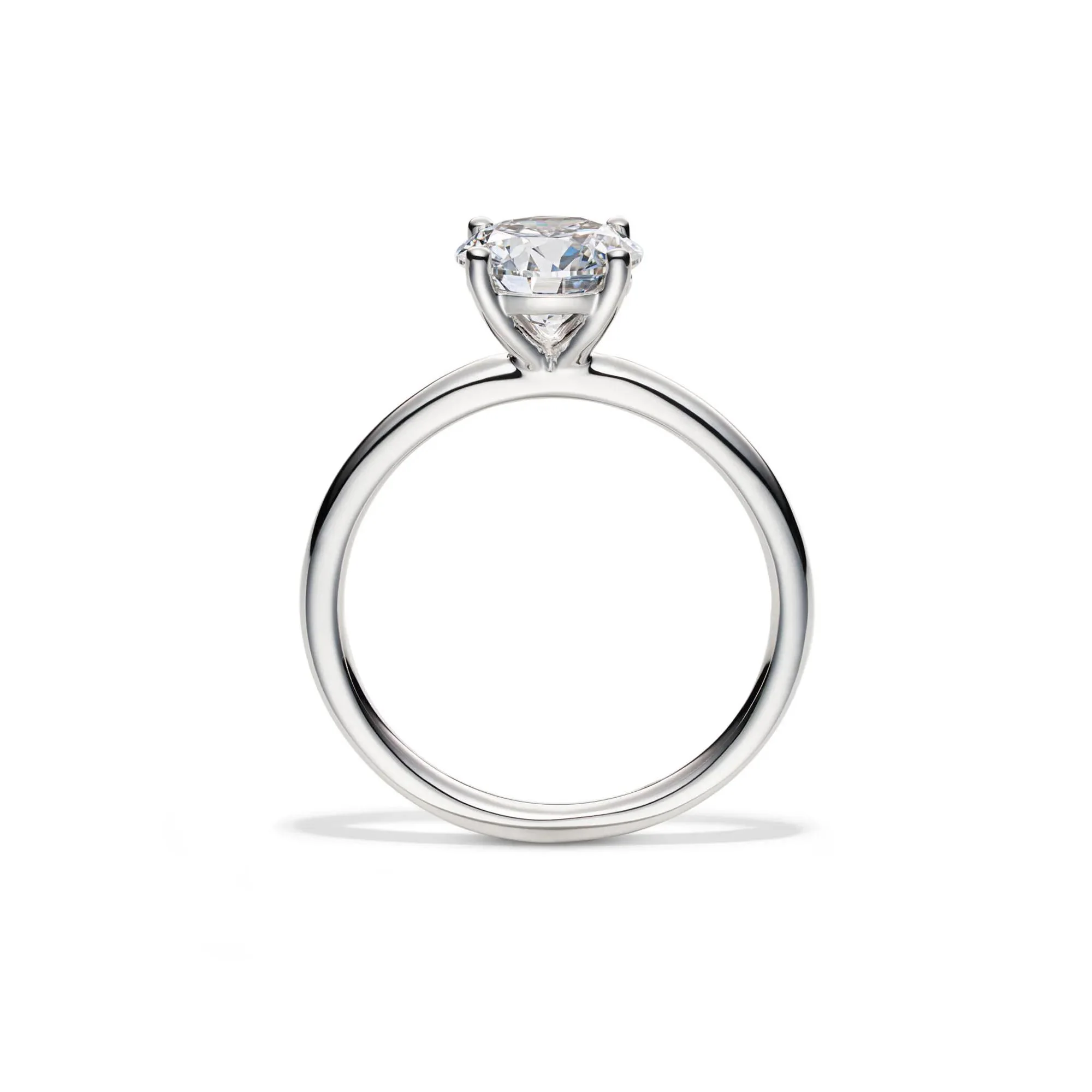 Lab Grown Diamond Solitaire Round Engagement Ring 14K White Gold (1/2 CT.) Size 10 2mm - Image 2