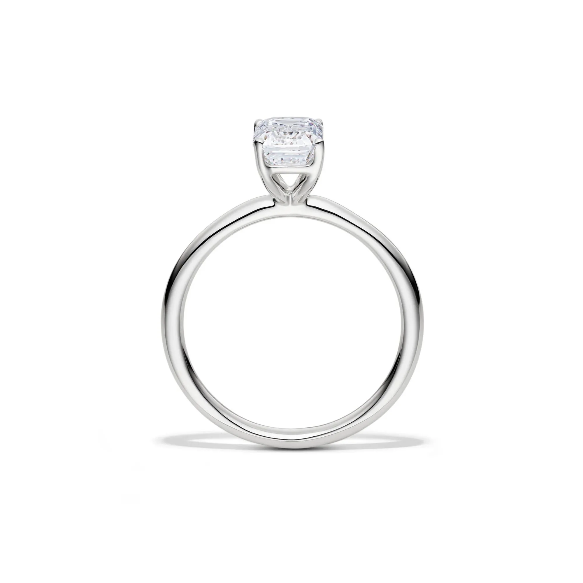 Lab Grown Diamond Emerald-Cut Solitaire Ring 14K White Gold (1/2ct) Size 10.5 2mm - Image 2