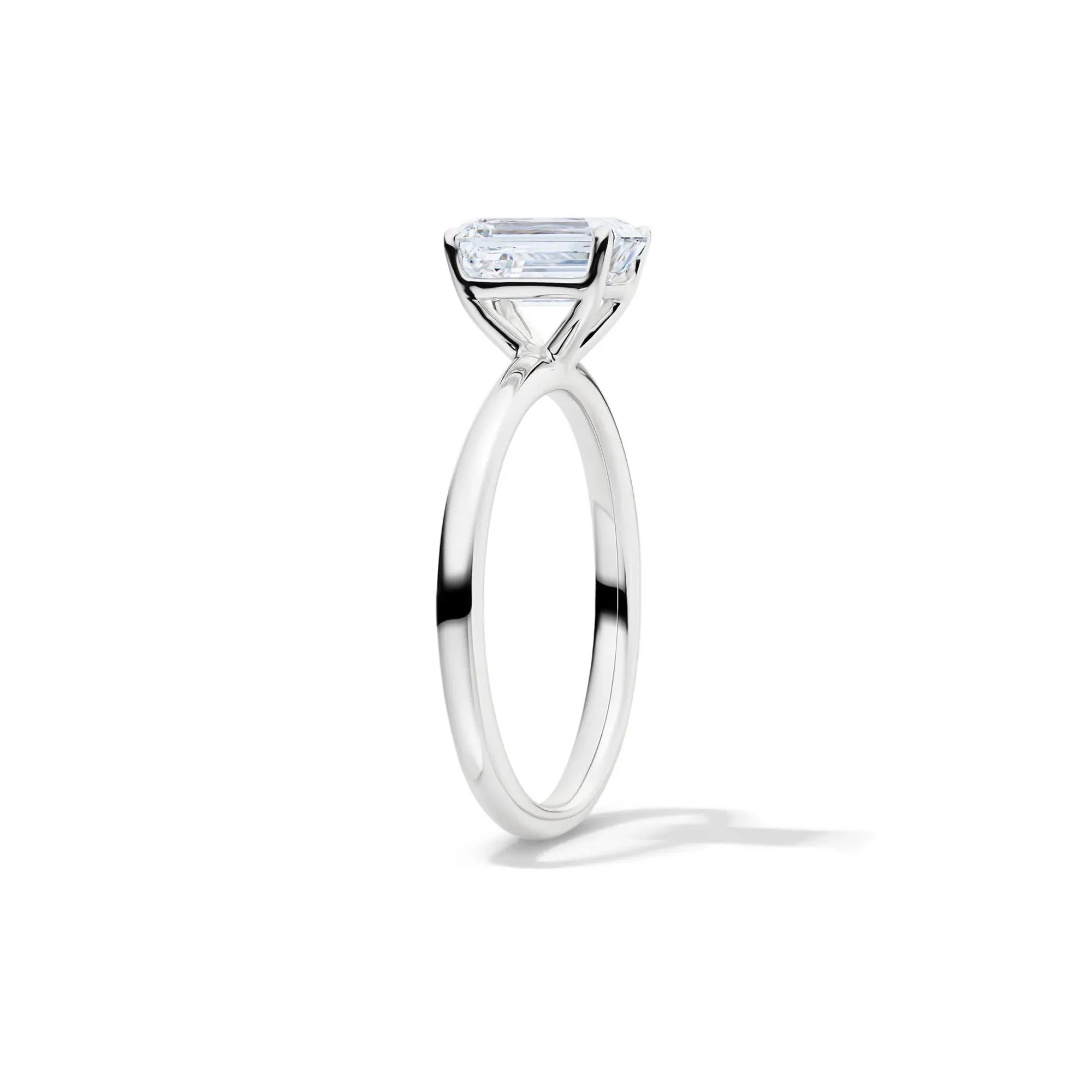 Lab Grown Diamond Emerald-Cut Solitaire Ring 14K White Gold (1/2ct) Size 7.5 2mm - Image 3