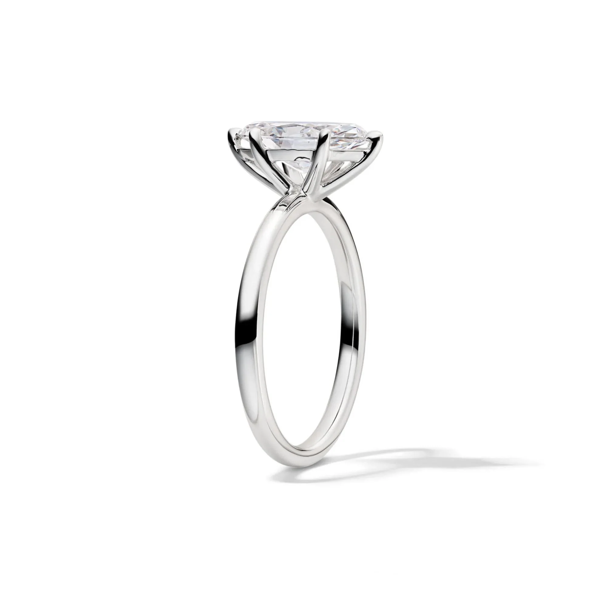 Lab Grown Diamond Solitaire Marquise Engagement Ring 14K White Gold (1/2 CT.) Size 8 2mm - Image 3