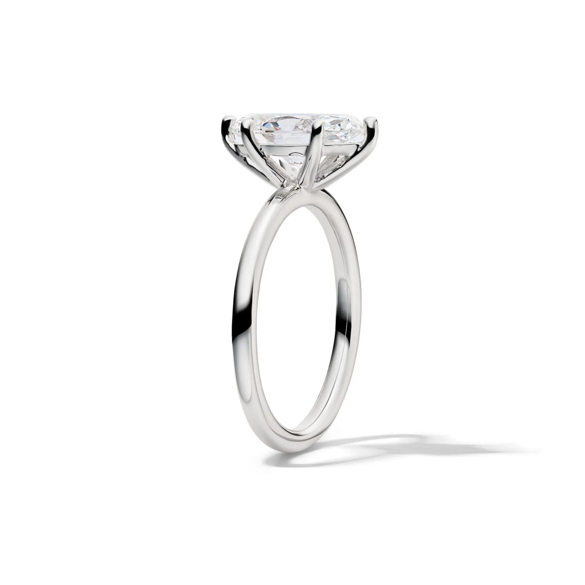 Lab Grown Diamond Solitaire Marquise Engagement Ring 14K White Gold (2 CT.) Size 6 2mm - Image 3