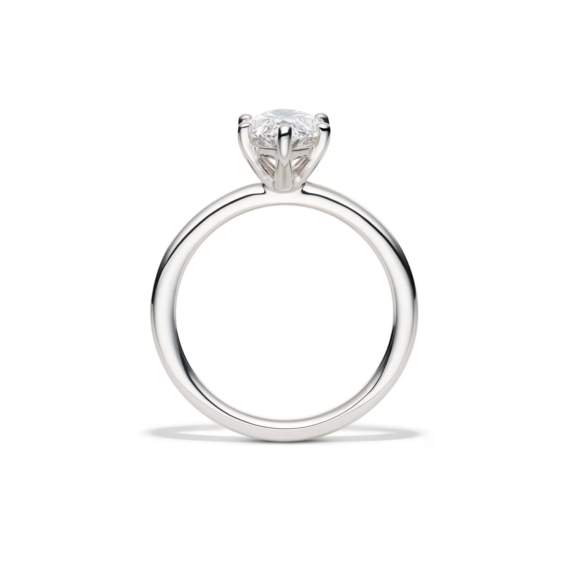 Lab Grown Diamond Solitaire Marquise Engagement Ring 14K White Gold (2 CT.) Size 8.5 2mm - Image 2