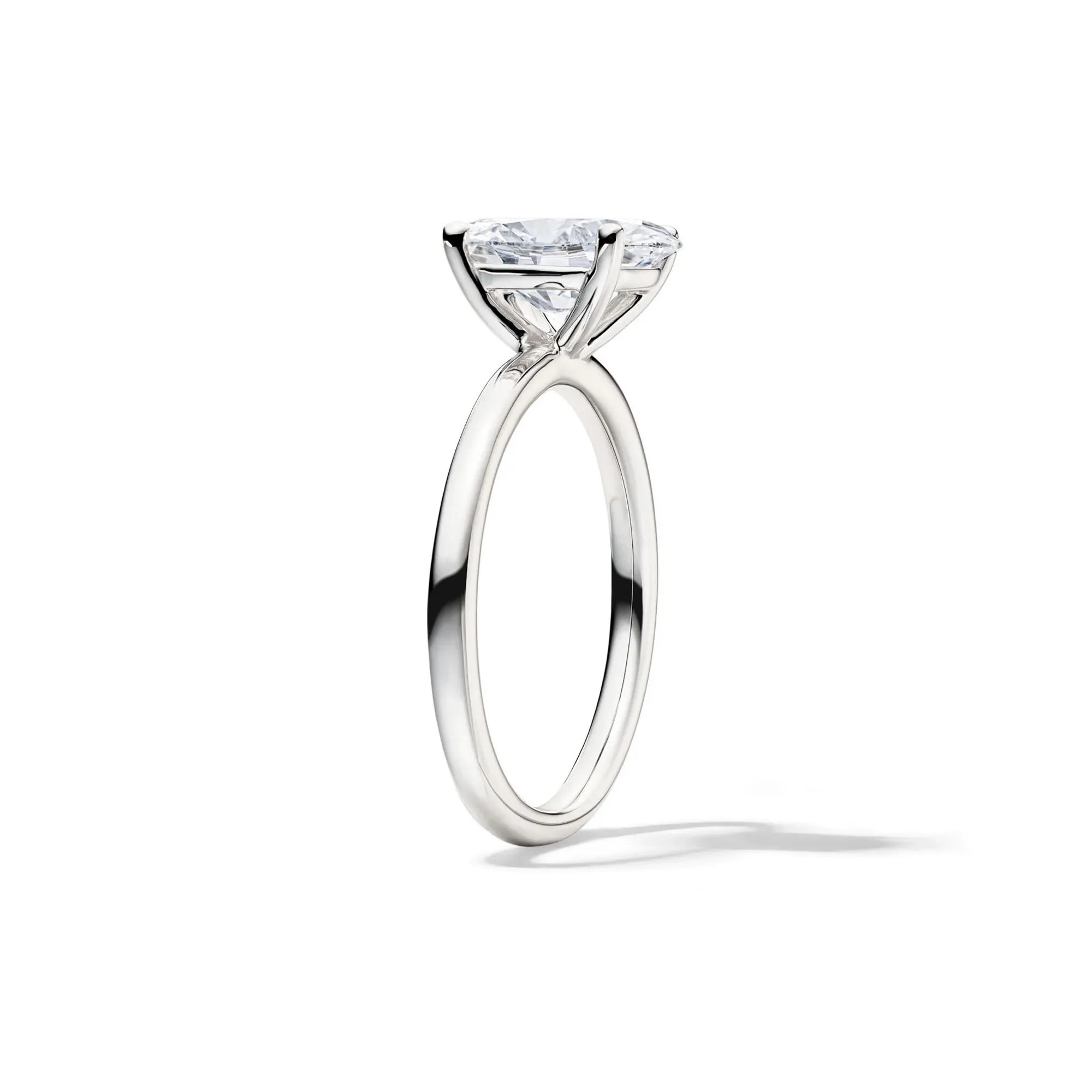 Lab Grown Diamond Oval Solitaire Engagement Ring 14K White Gold (2 CT.) Size 9.5 2mm - Image 3